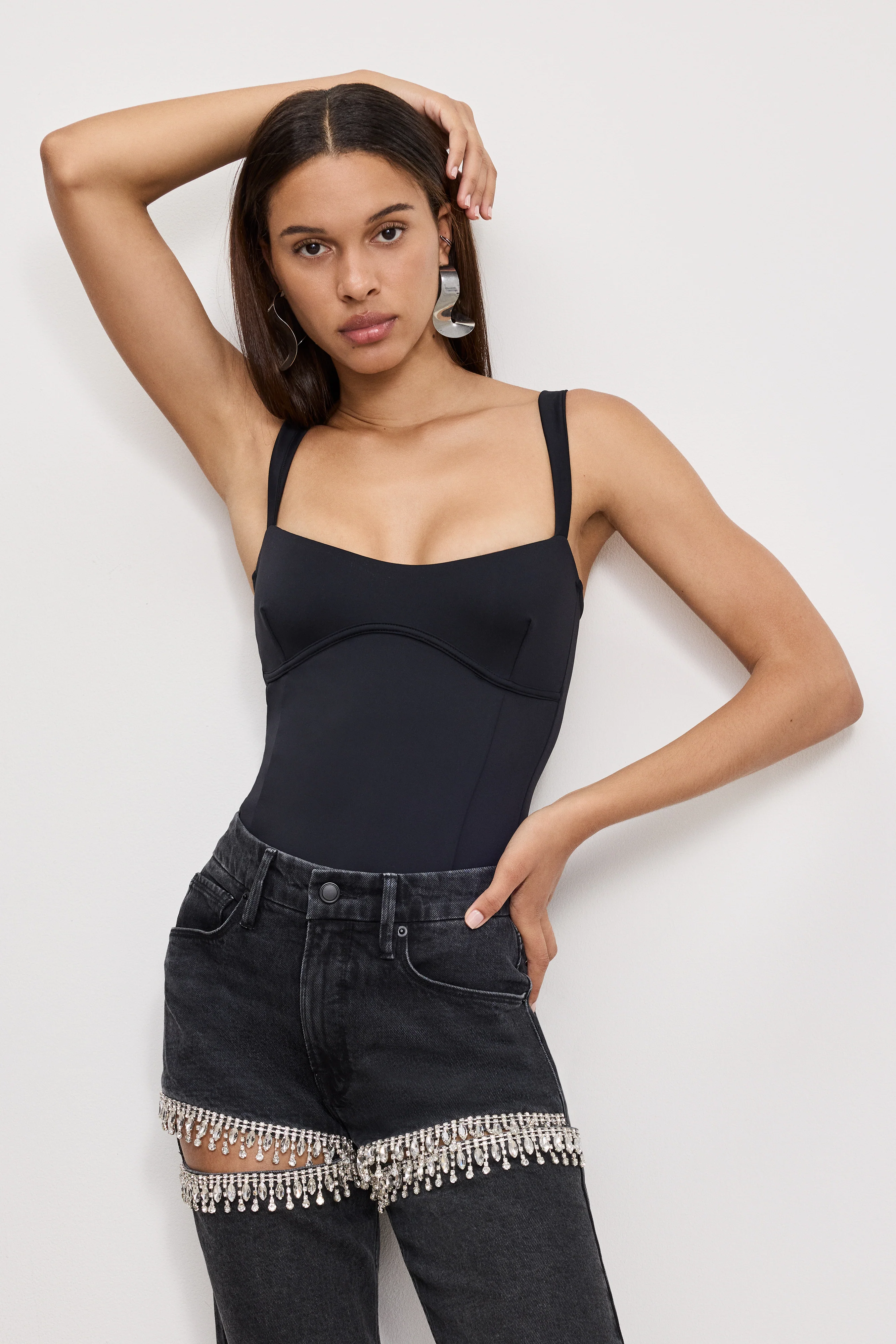 SWEETHEART SCULPTING TANK BODYSUIT | BLACK001
