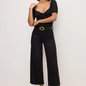 NEVER FADE GOOD WAIST CROPPED PALAZZO JEANS | BLACK001