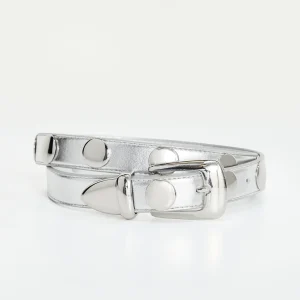 CLASSIC STUDDED SILVER BELT | CHROME004