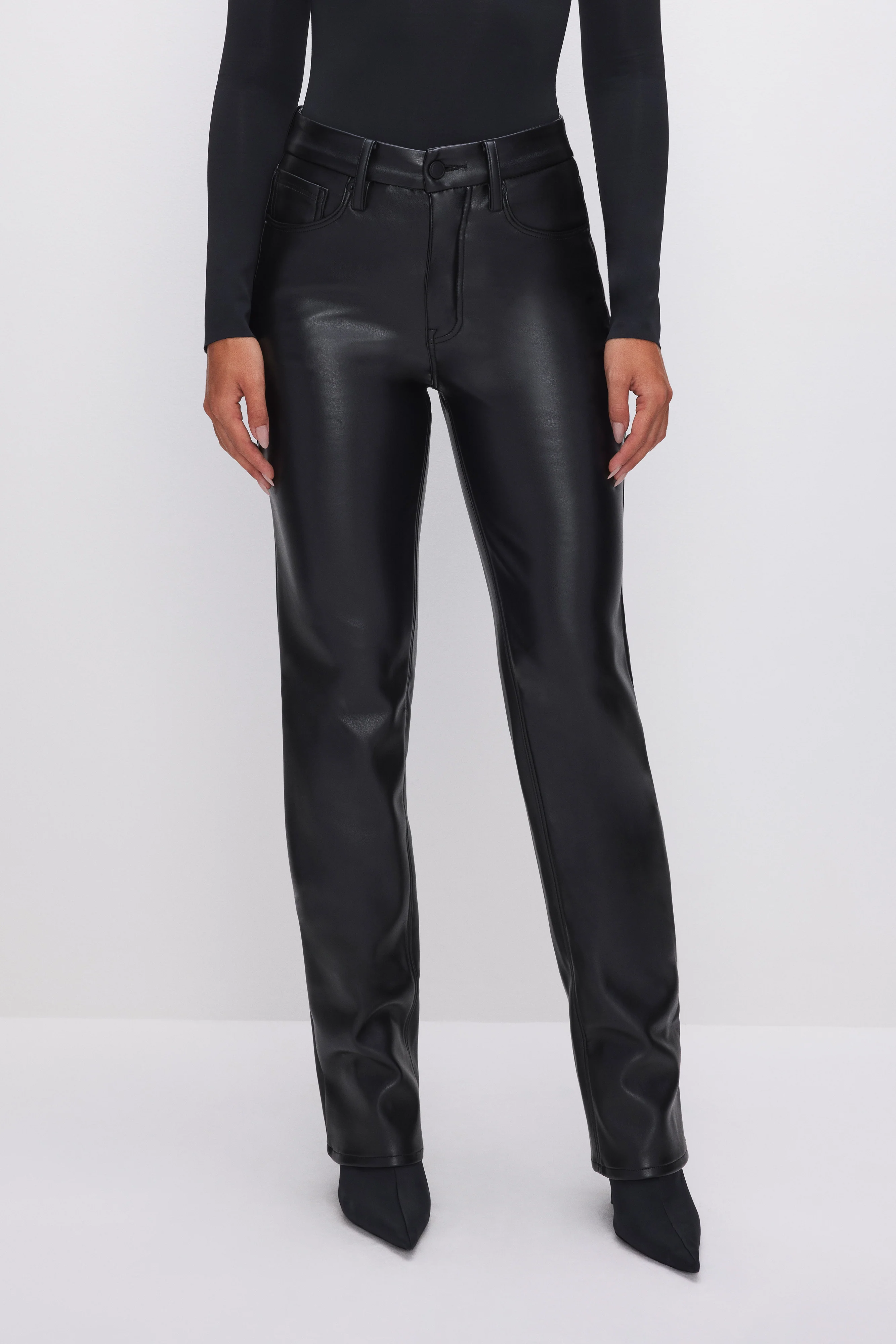 GOOD ICON FAUX LEATHER PANTS | BLACK001