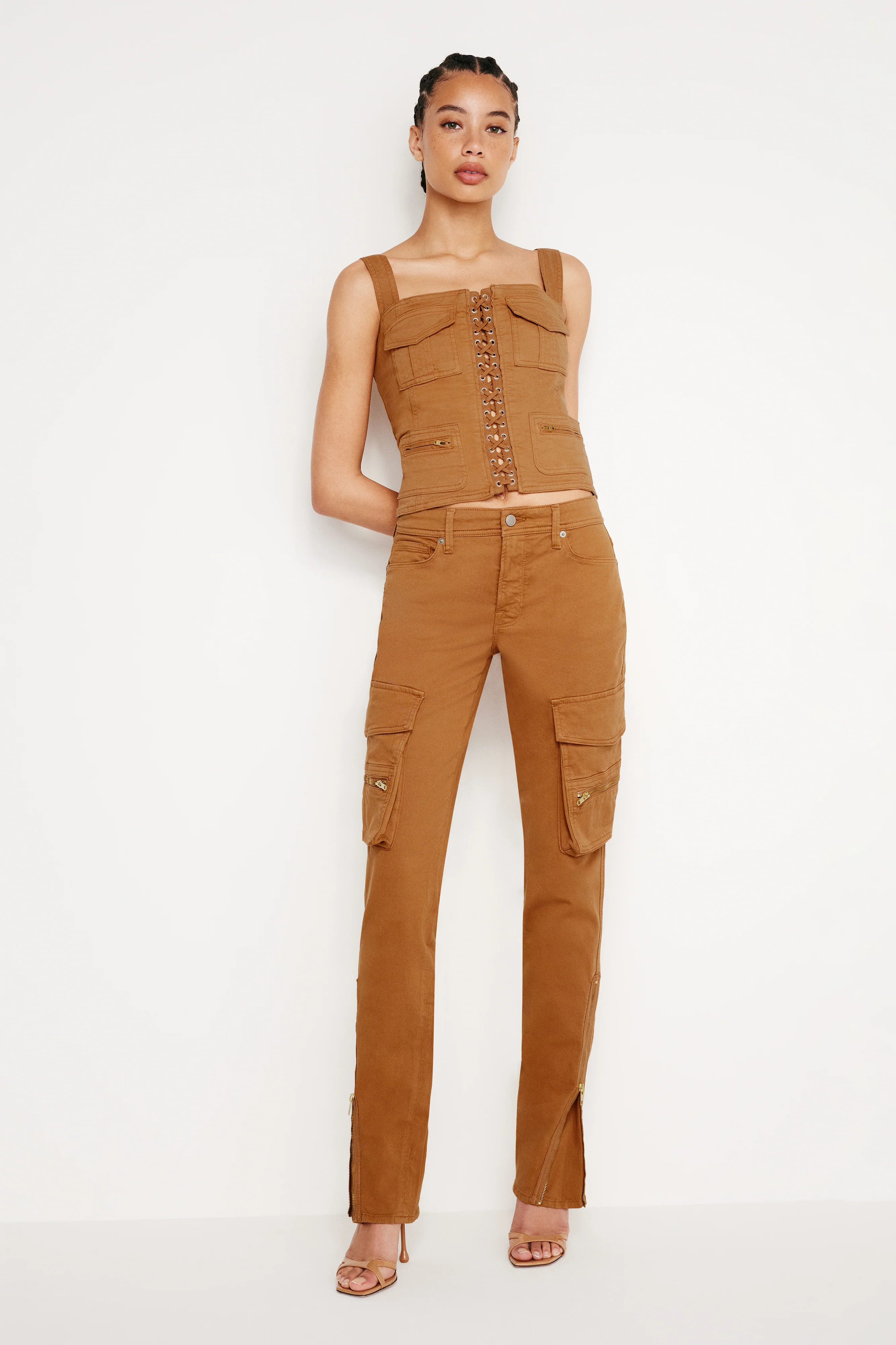 TWILL SKINNY CARGO PANTS | CANYON003