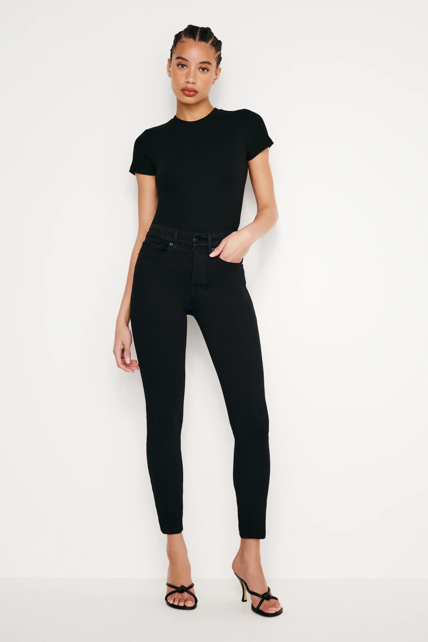 NEVER FADE GOOD LEGS SKINNY CROPPED JEANS| BLACK - Image 2