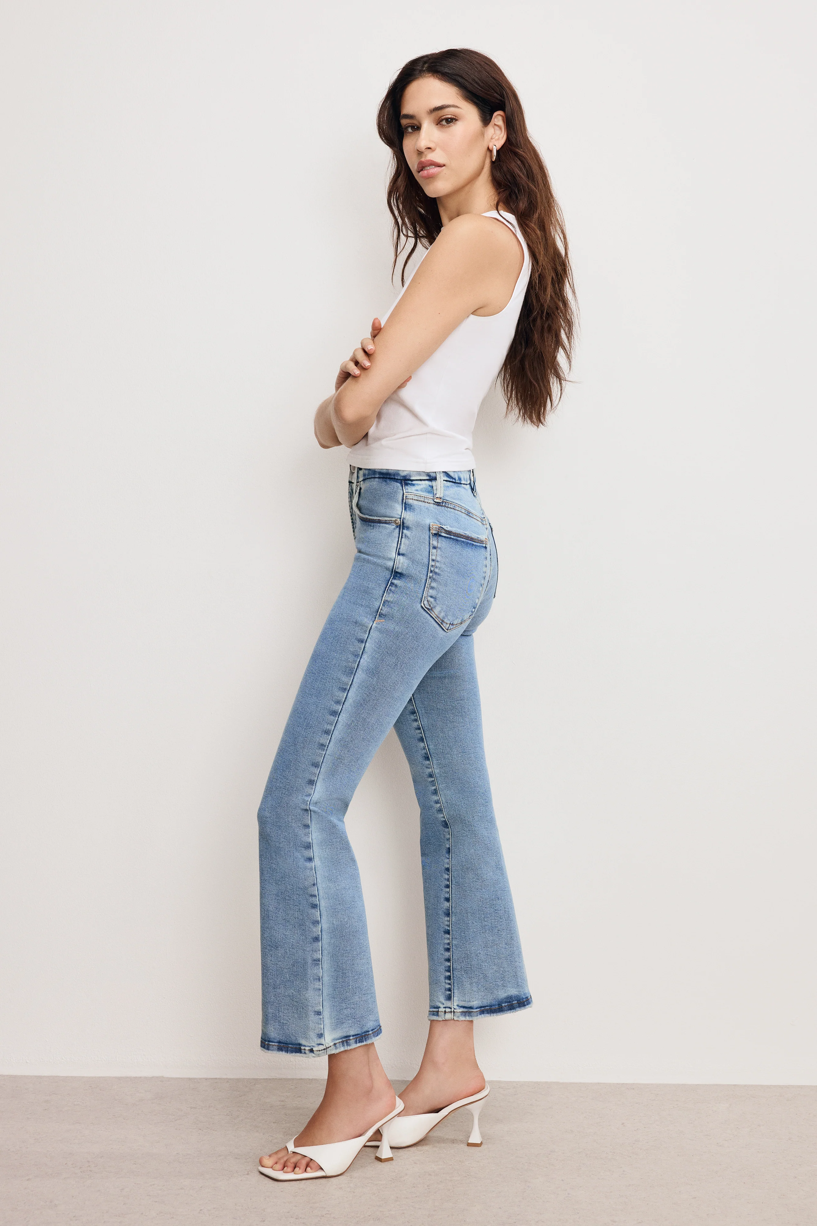 GOOD LEGS CROP MINI BOOT JEANS | BLUE670