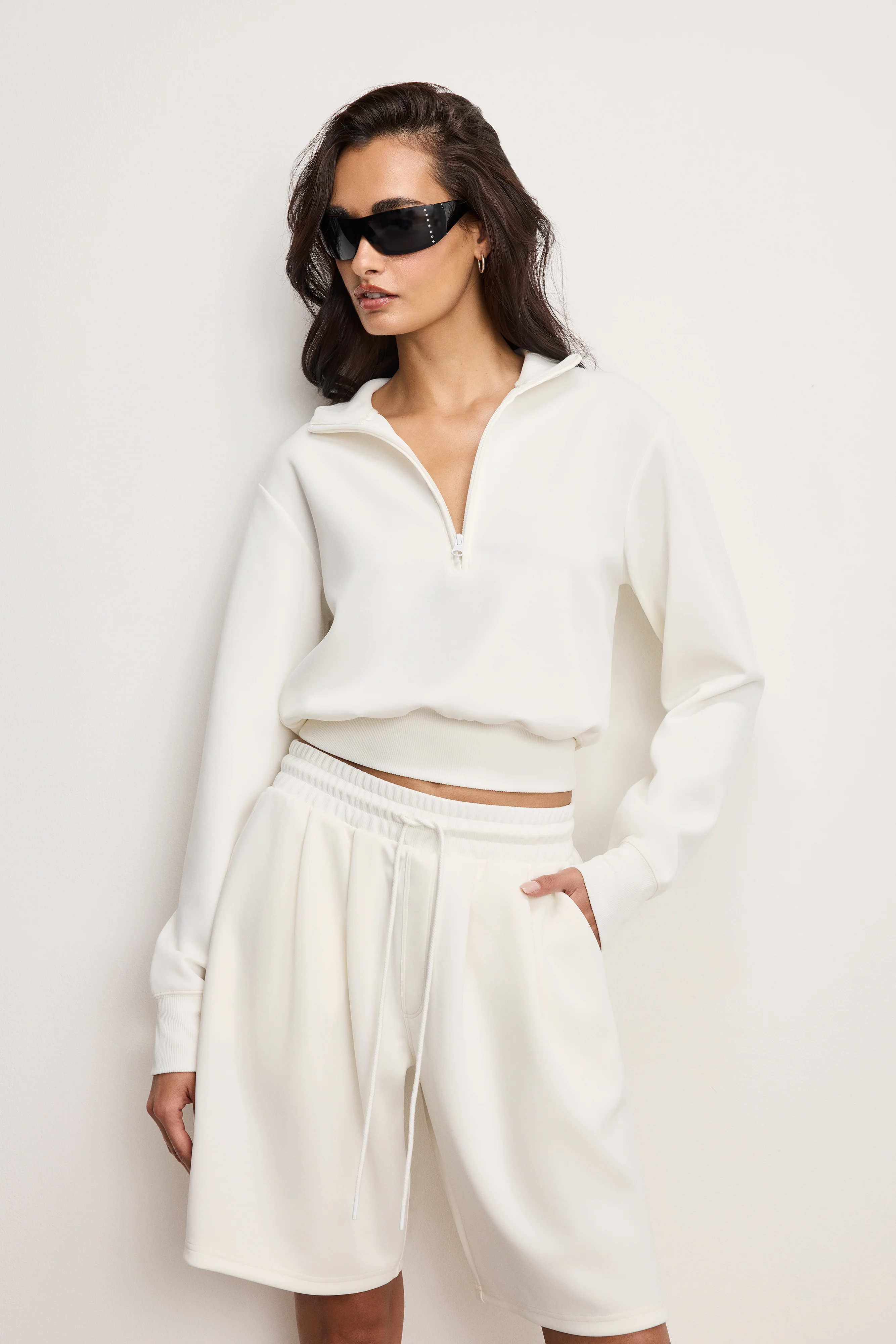 AIR SOFT HALF ZIP SWEATSHIRT | CLOUD WHITE