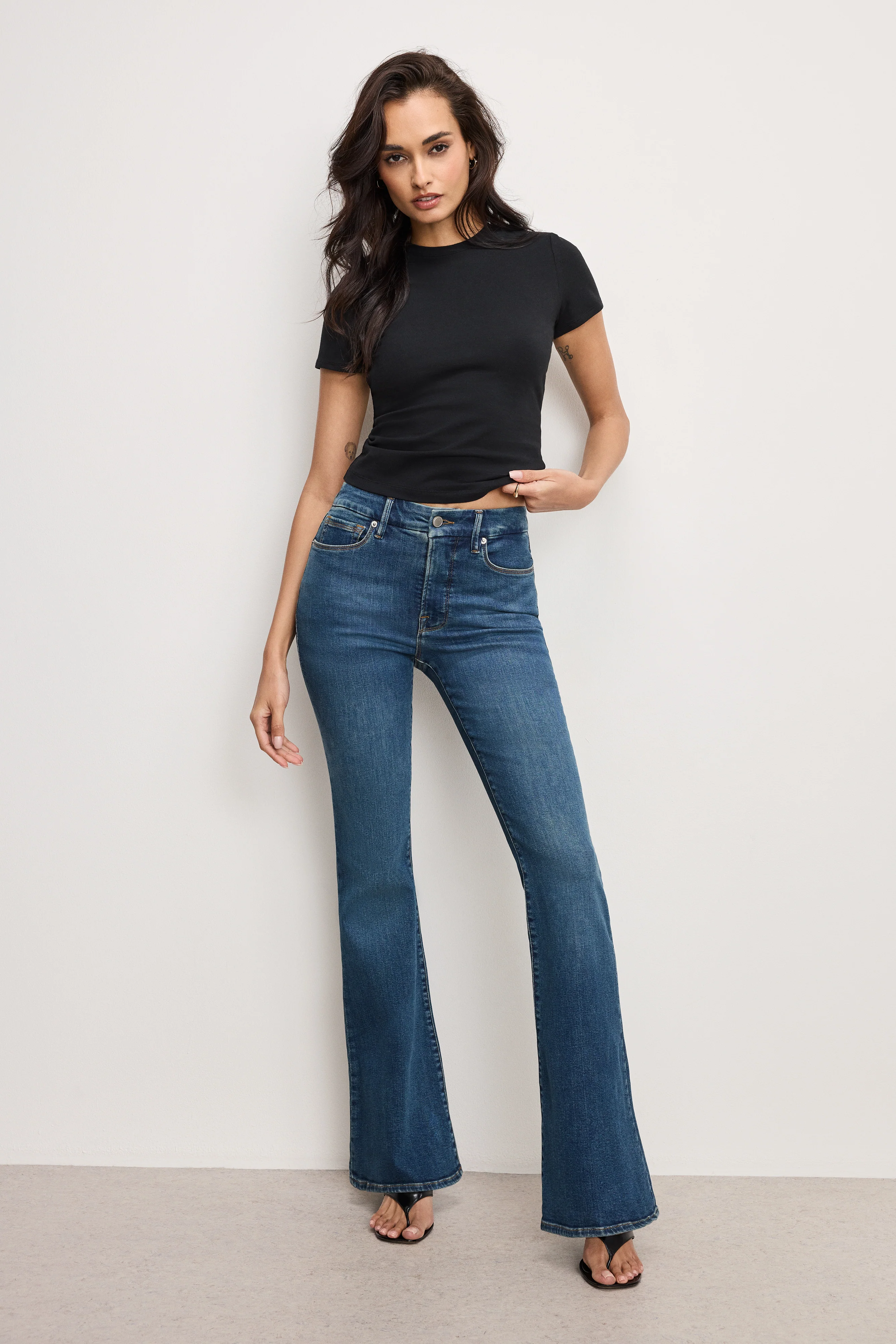 GOOD LEGS FLARE JEANS LONG | BLUE004