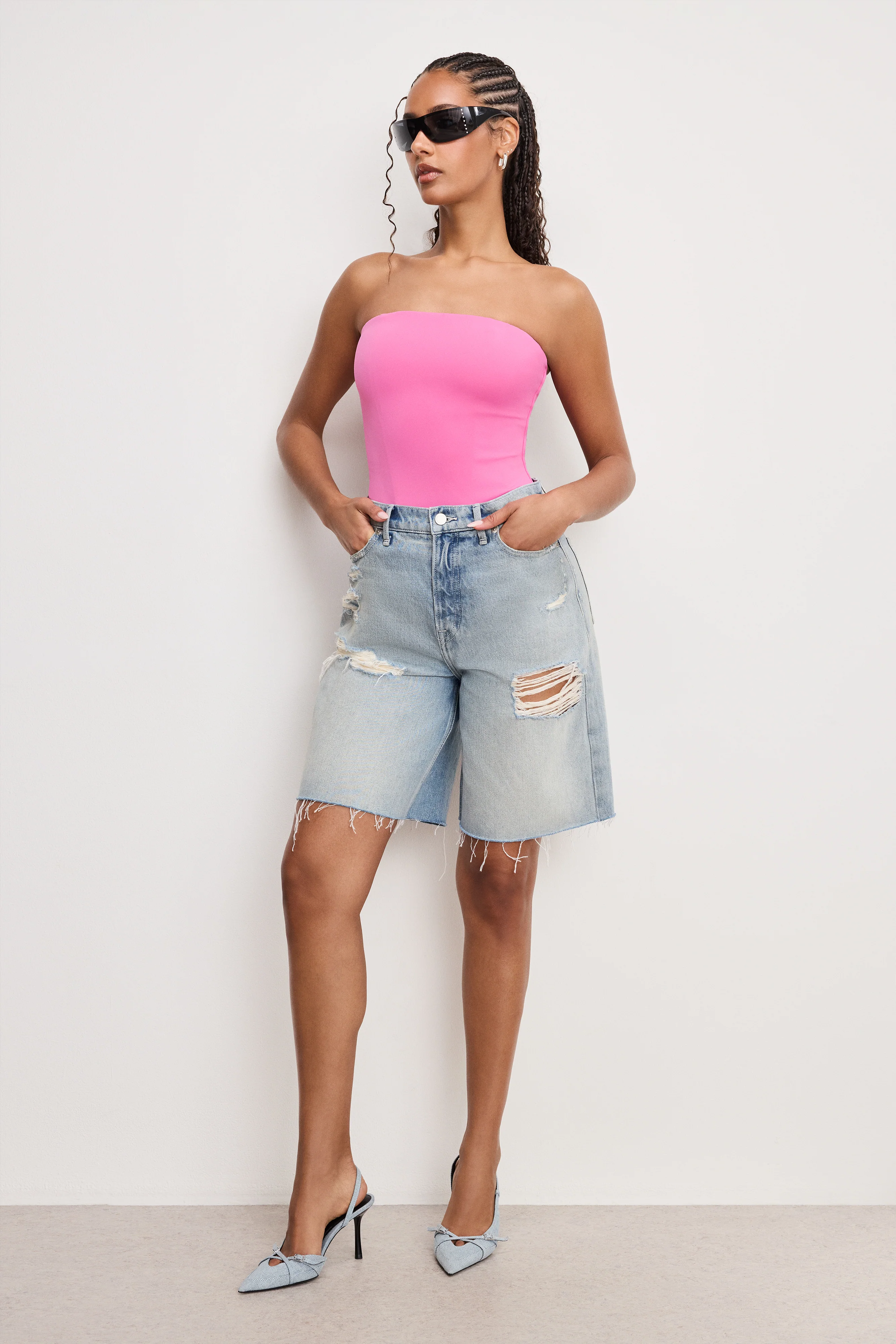SCULPTING CORSET STRAPLESS BODYSUIT | BERRY SORBET010