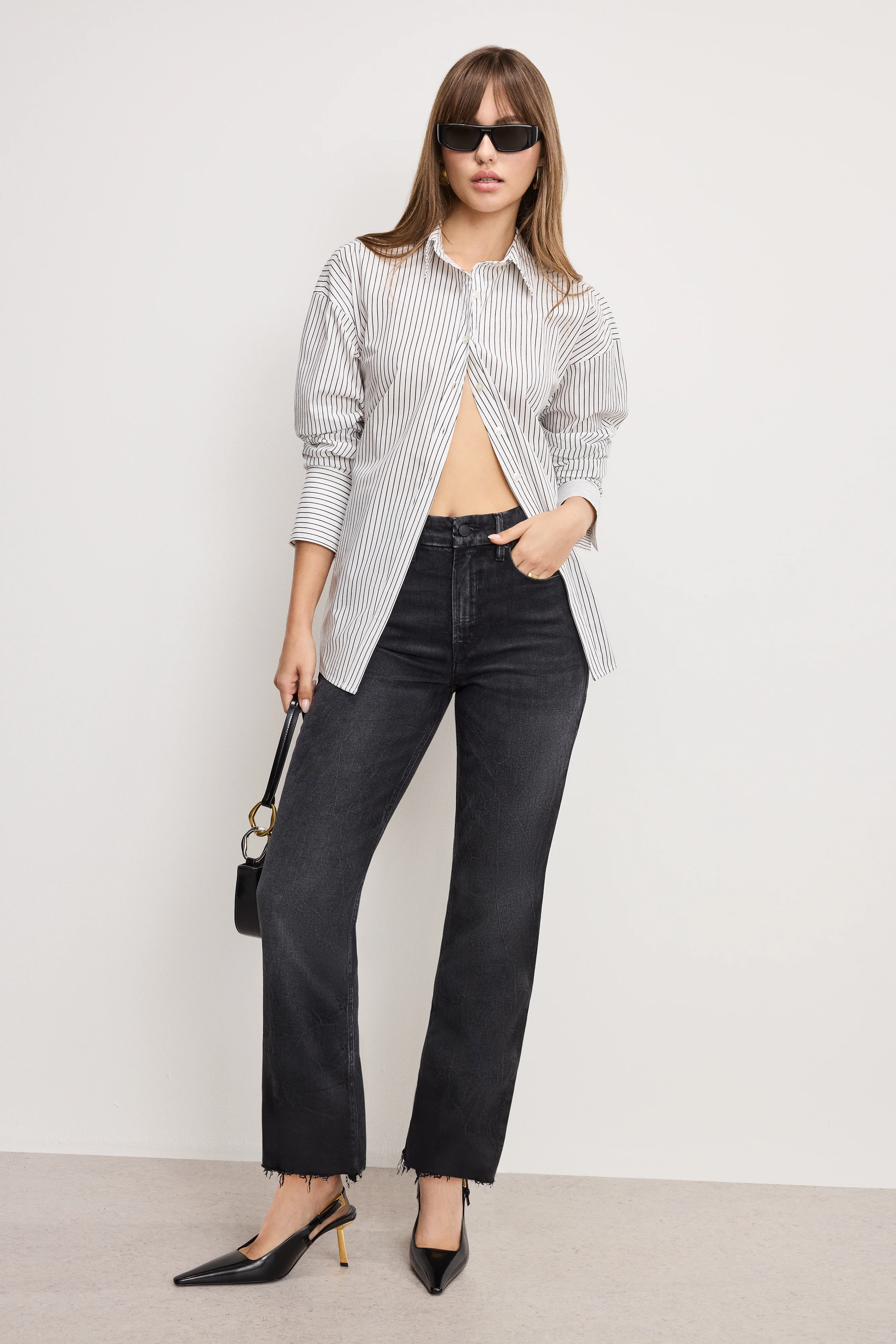 GOOD ICON STRAIGHT ANKLE JEANS | BLACK404