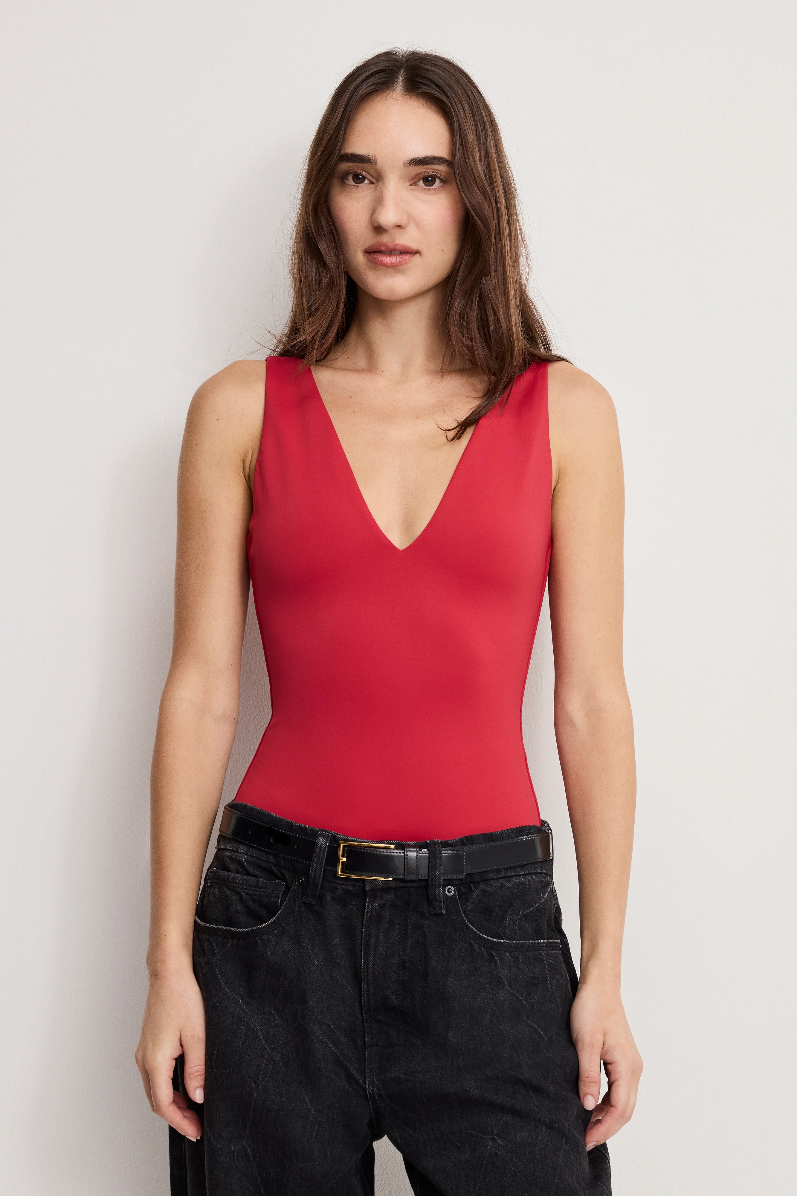 SCULPTING DEEP V BODYSUIT | RUBY