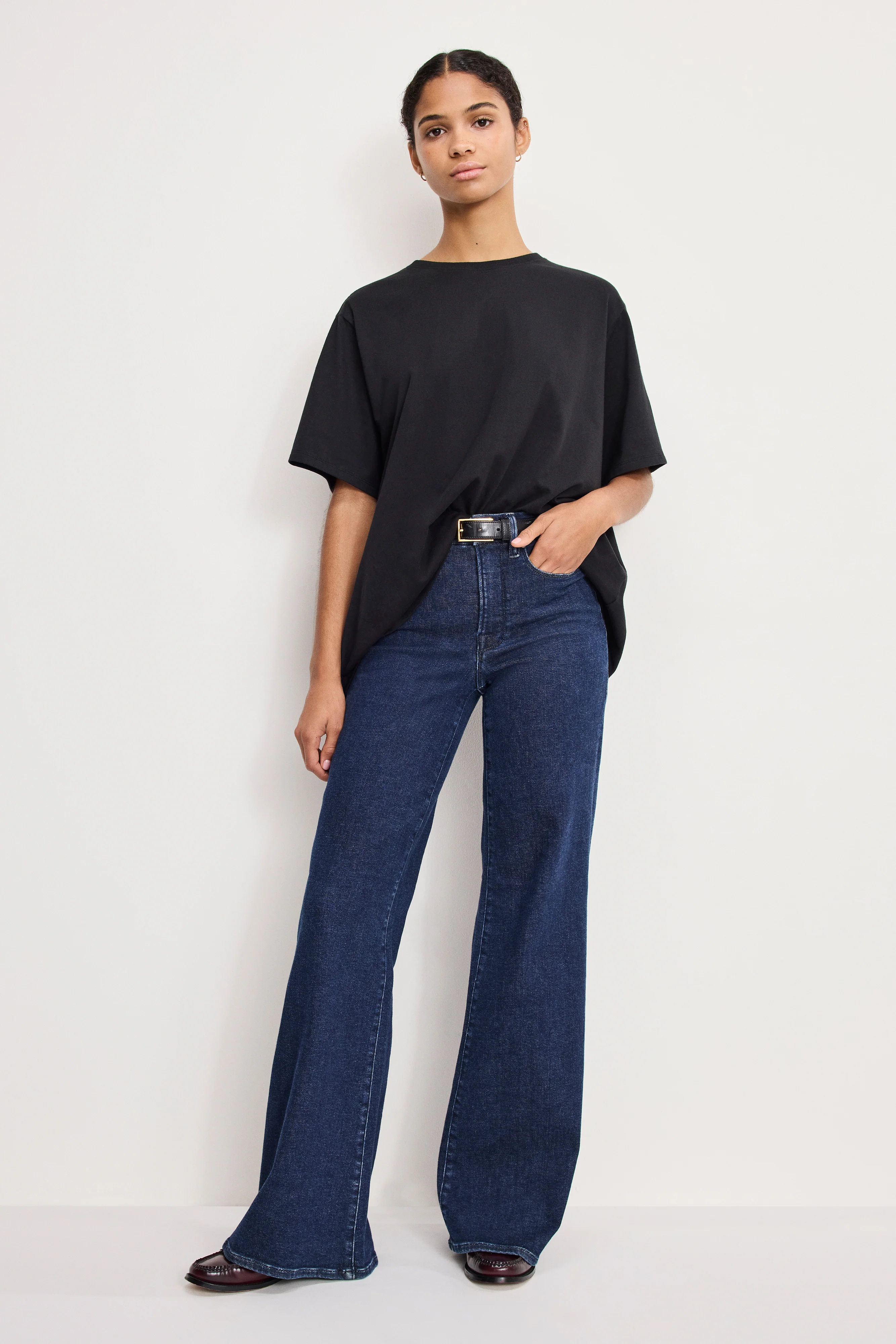 GOOD WAIST PALAZZO JEANS | INDIGO985