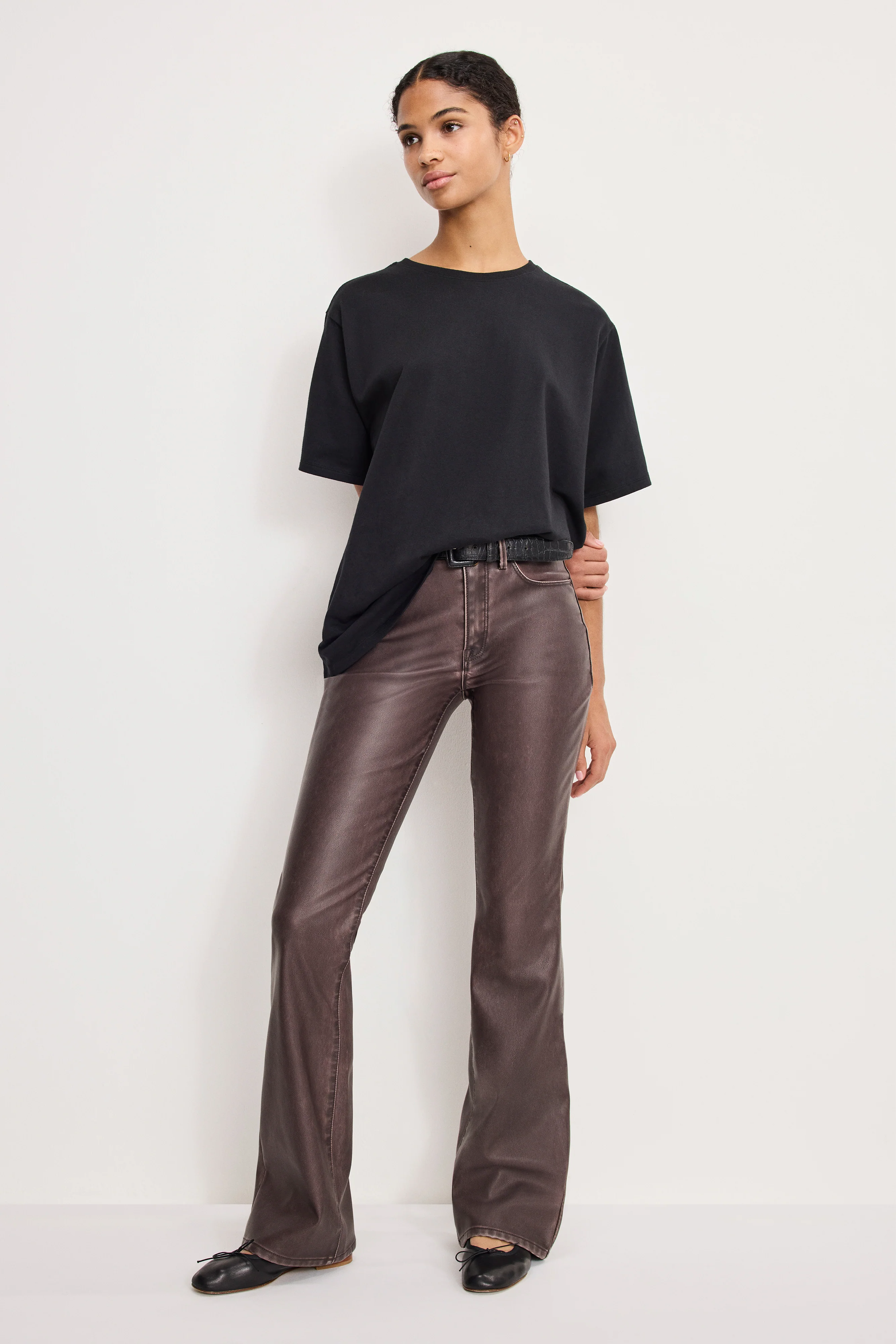 GOOD CLASSIC BOOTCUT FAUX LEATHER PANTS | VAMP001