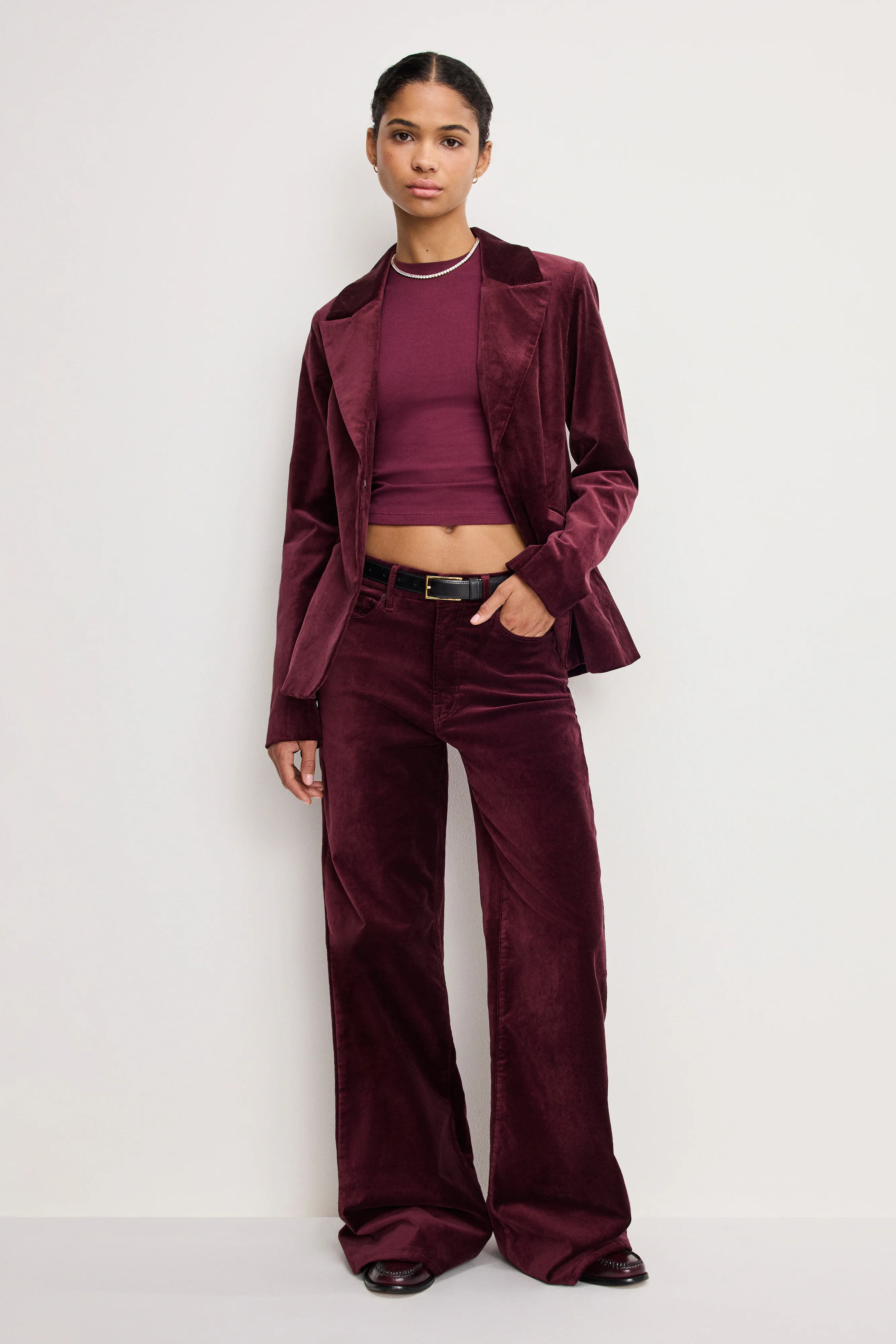 VELVET SCULPTED BLAZER | FIG007