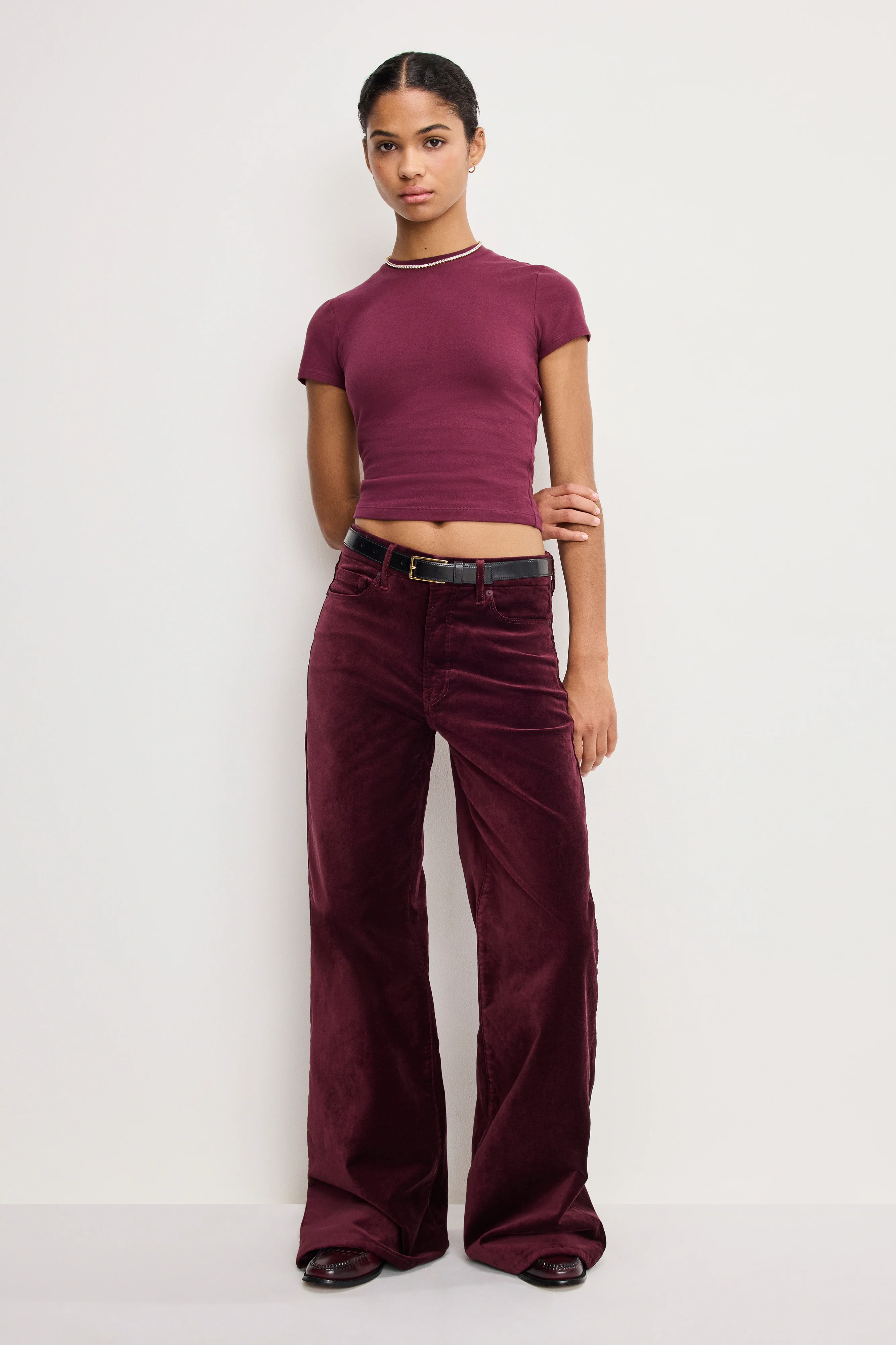 VELVET GOOD WAIST PALAZZO  PANTS | FIG007