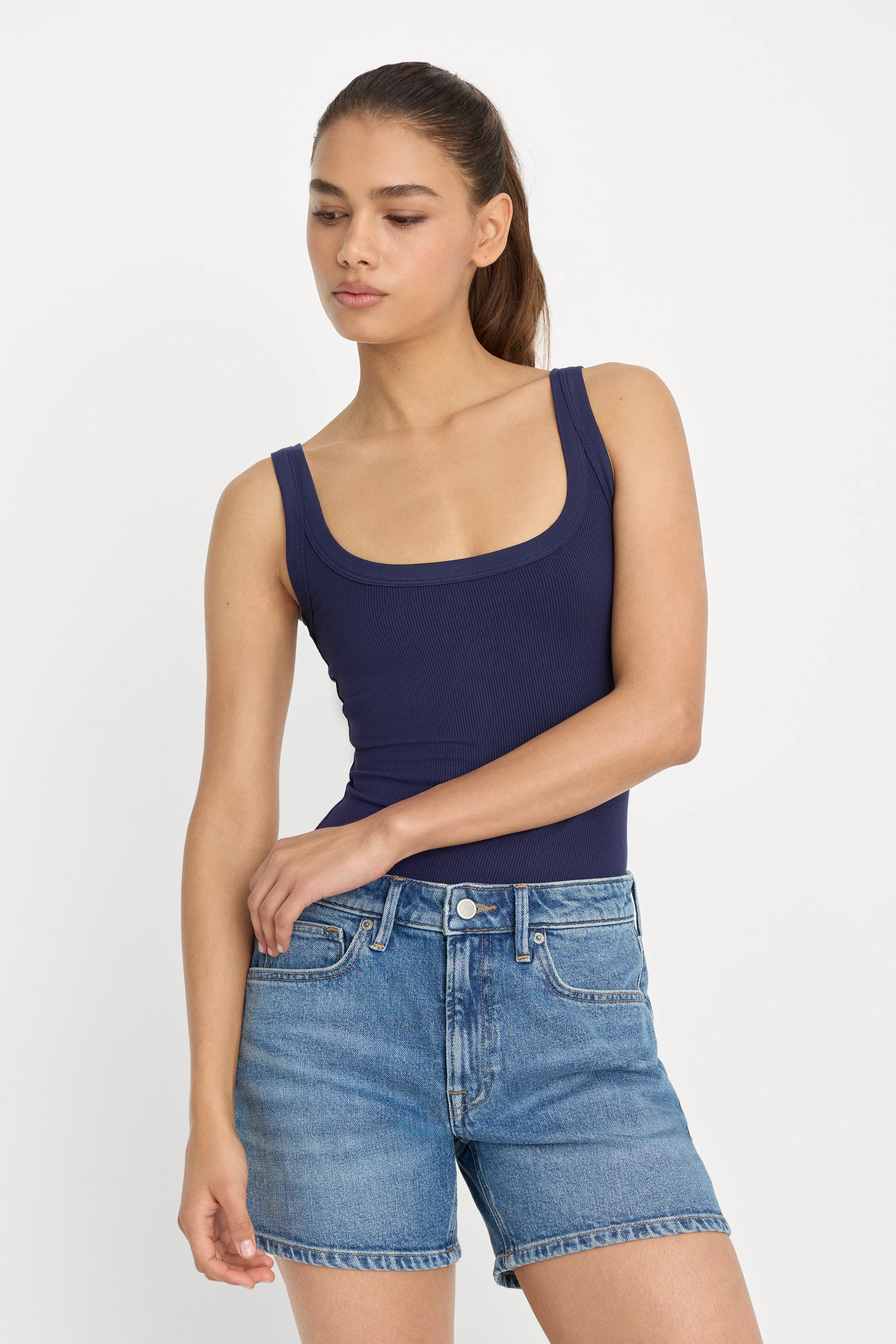MODAL RIB TANK BODYSUIT | HORIZON INK