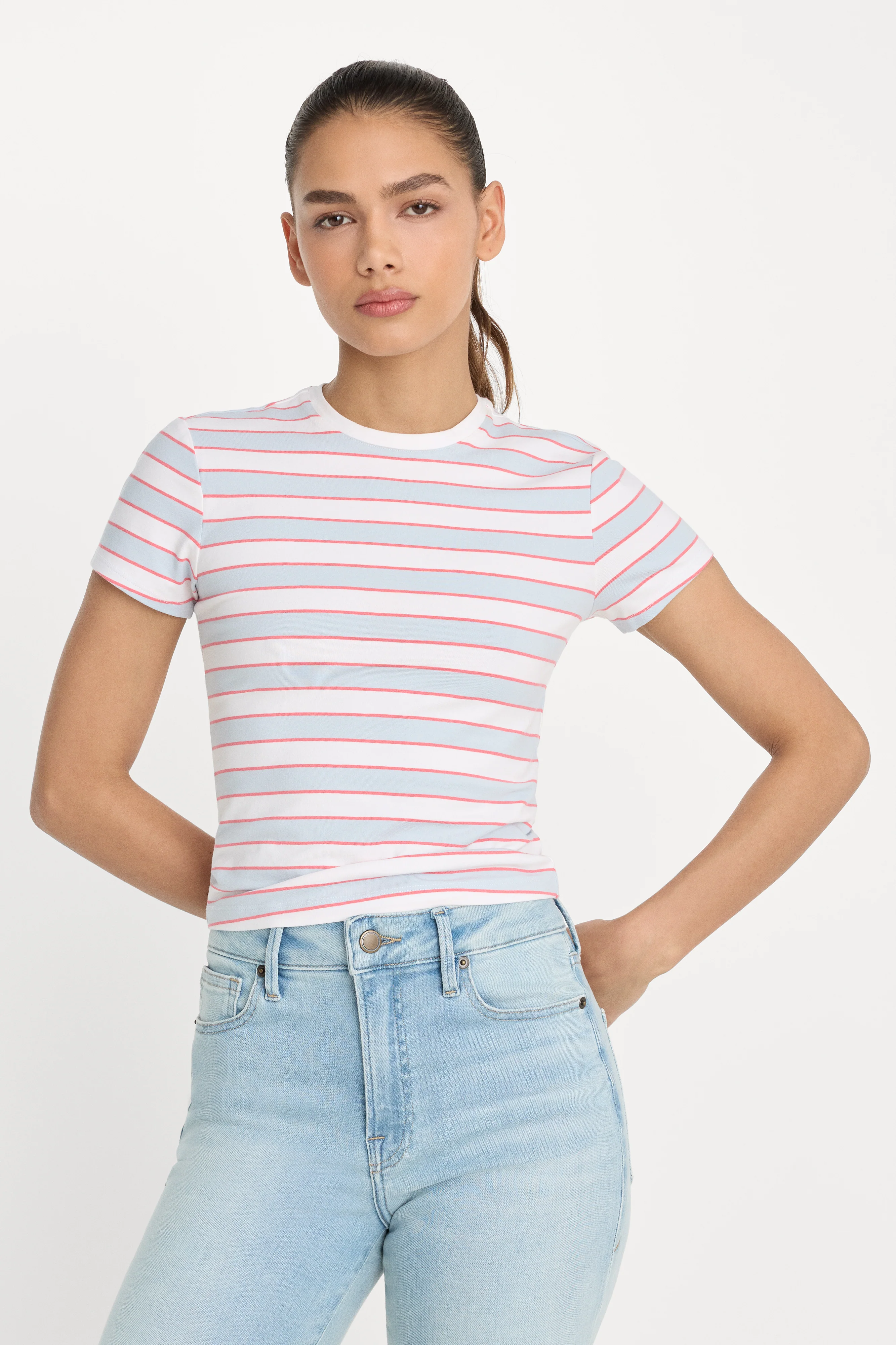 THE BABY TEE | SKY STRIPE