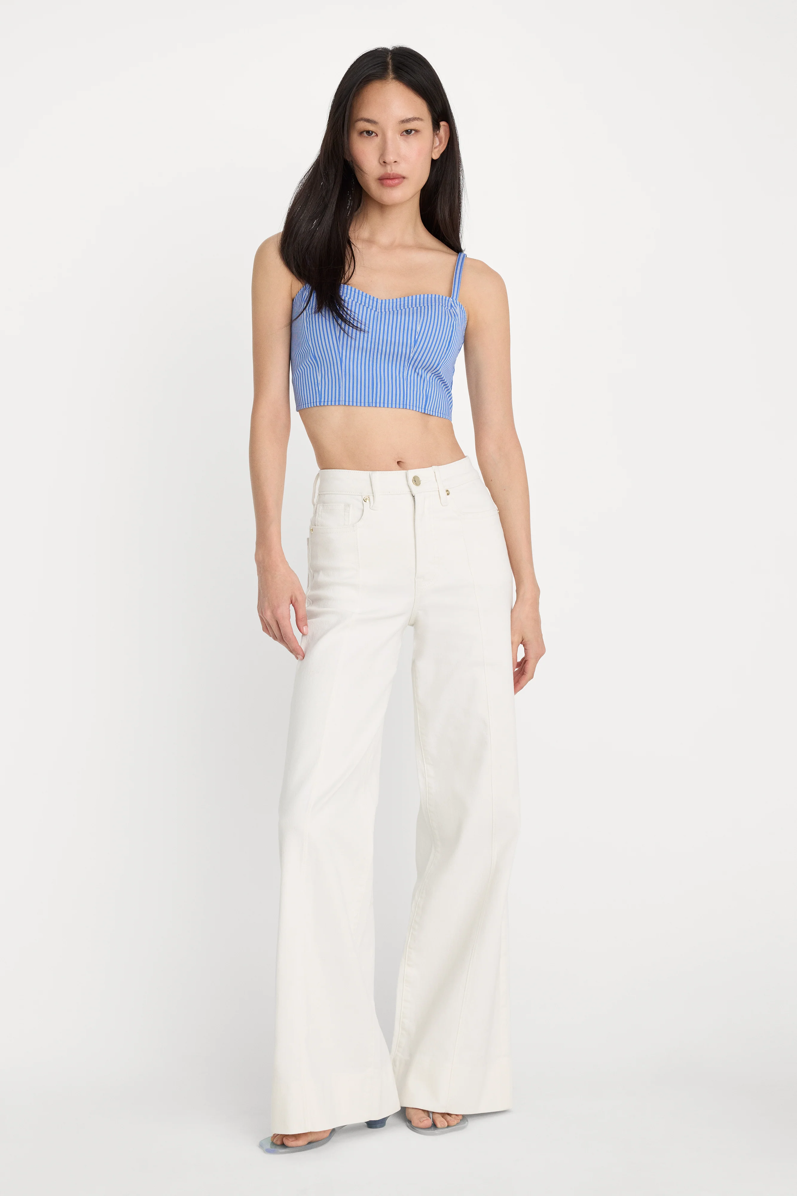 GOOD WAIST PALAZZO JEANS | COTTON WHITE