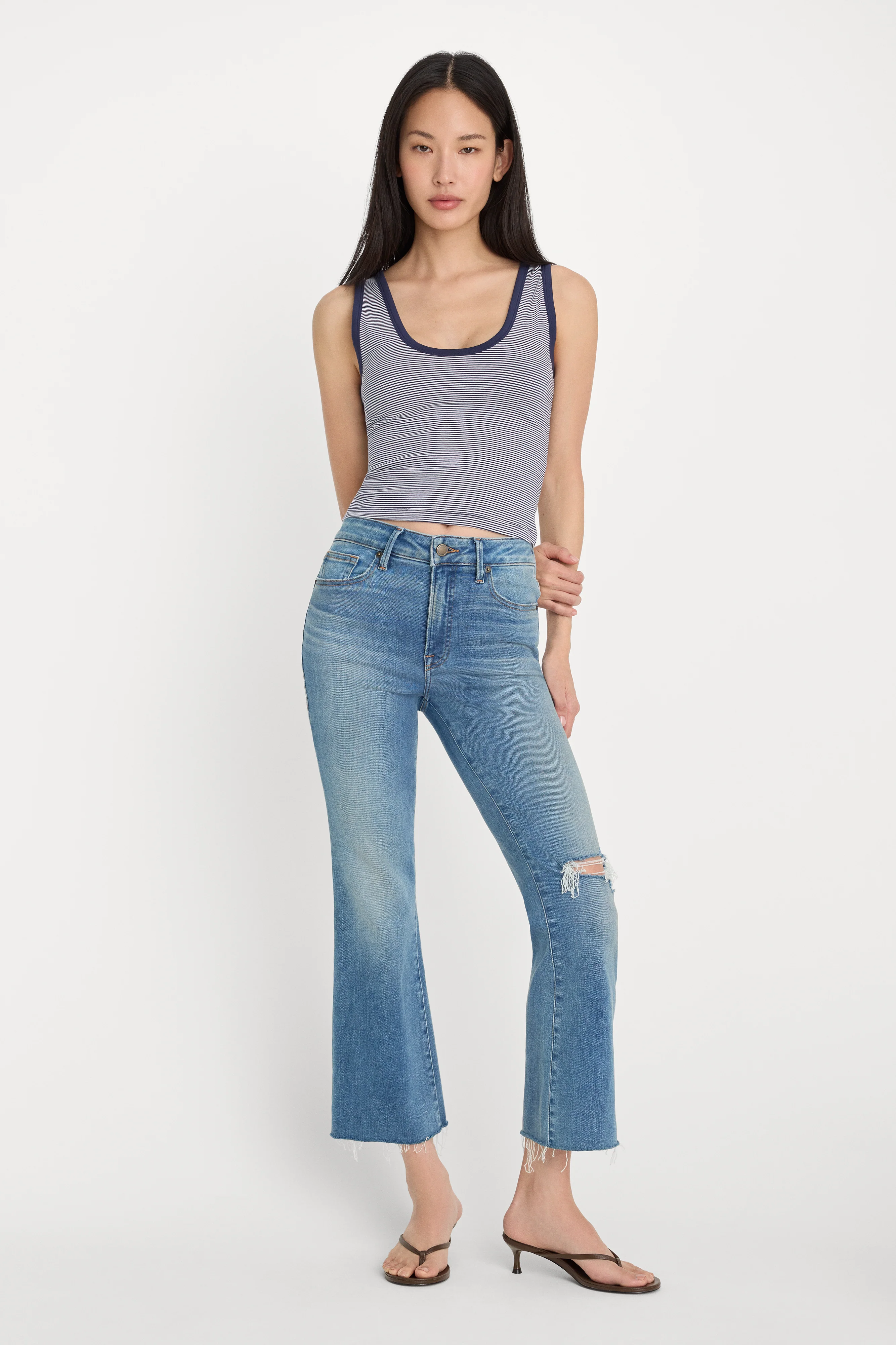 SOFT TECH GOOD LEGS CROP MINI BOOT JEANS | INDIGO1210