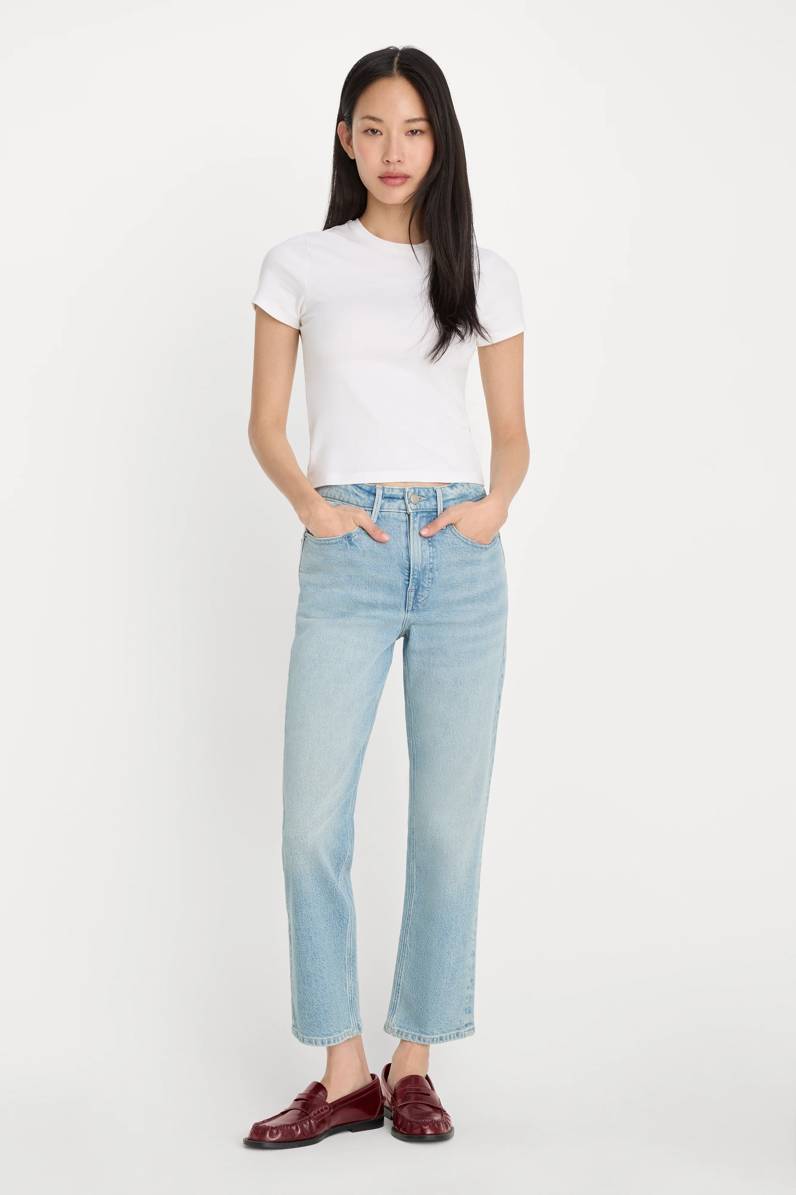 GOOD ICON STRAIGHT ANKLE JEANS | INDIGO1137
