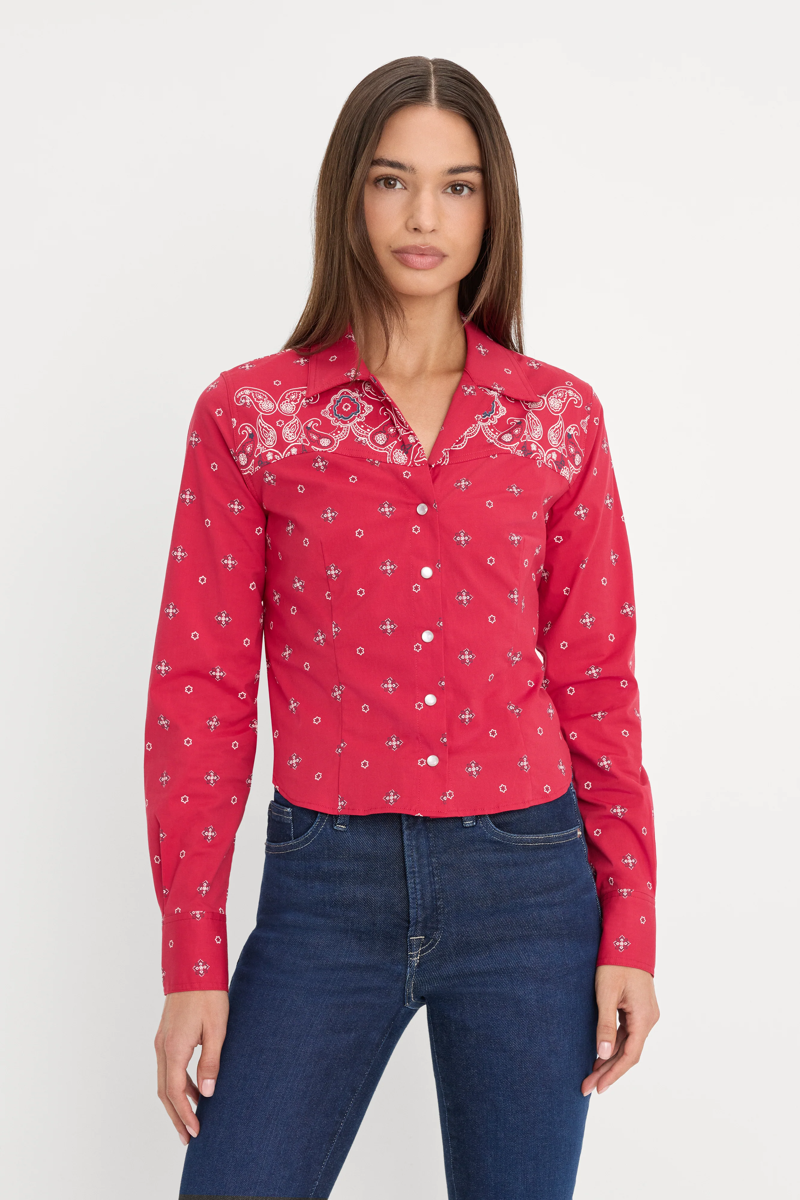 DOLLY TAILORED POPLIN SHIRT | FLARE BANDANA PRINT