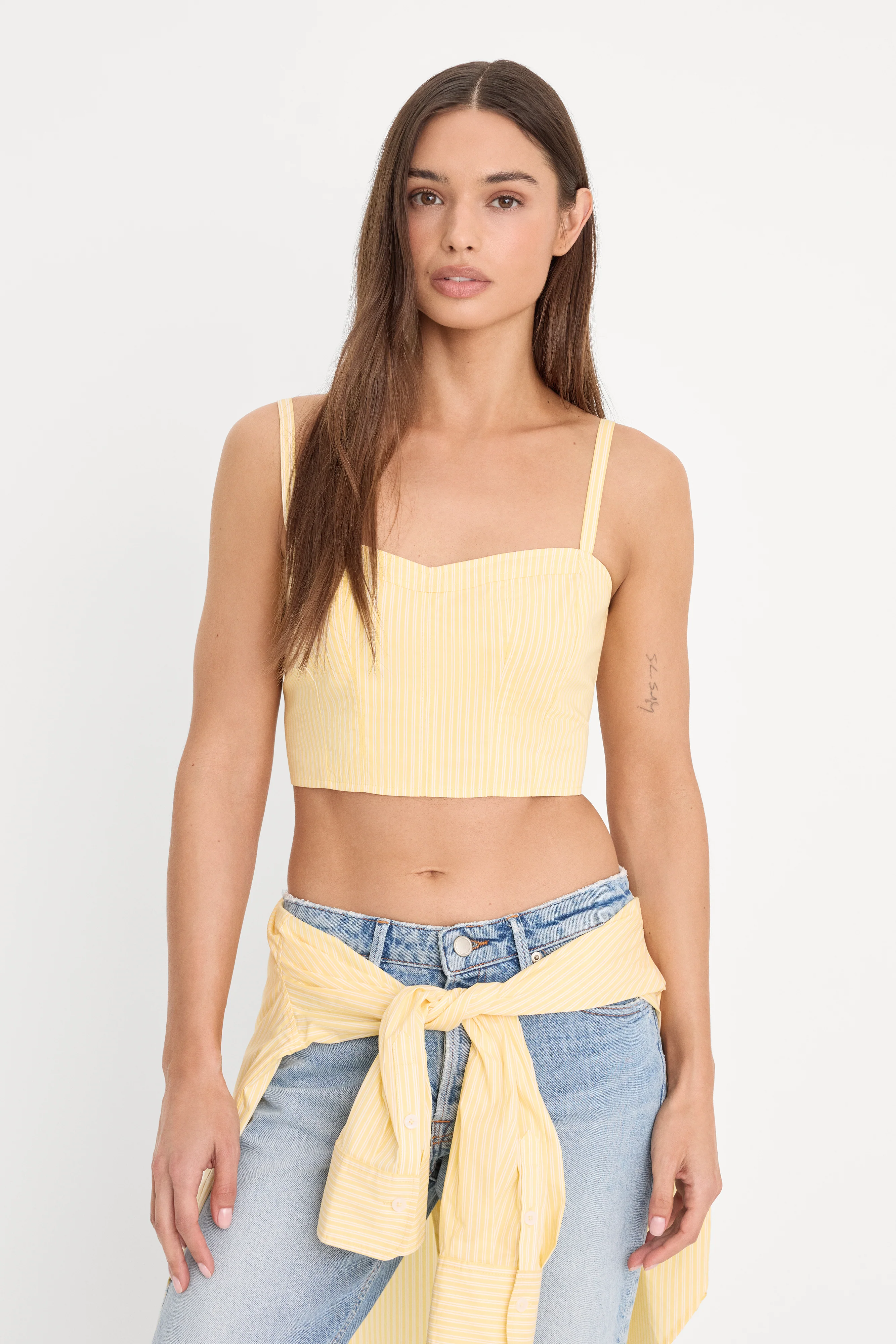 POPLIN BUSTIER CAMI TOP | BUTTERBEAM STRIPE