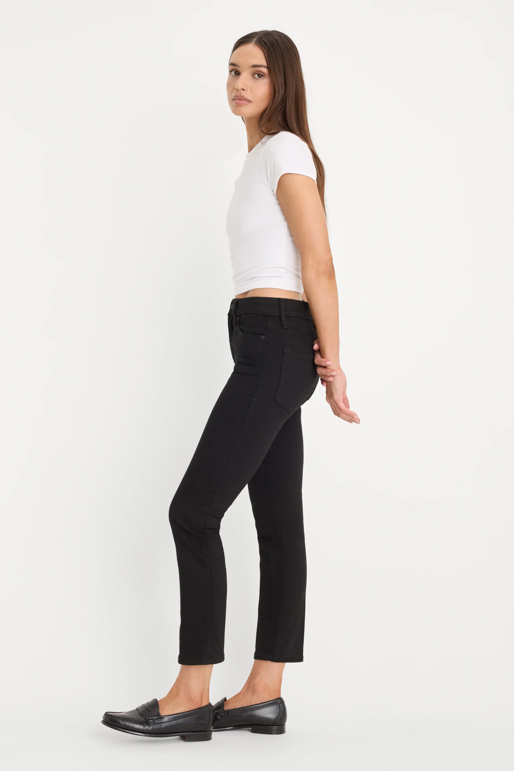 NEVER FADES GOOD LEGS STRAIGHT JEANS | BLACK001 - Image 3
