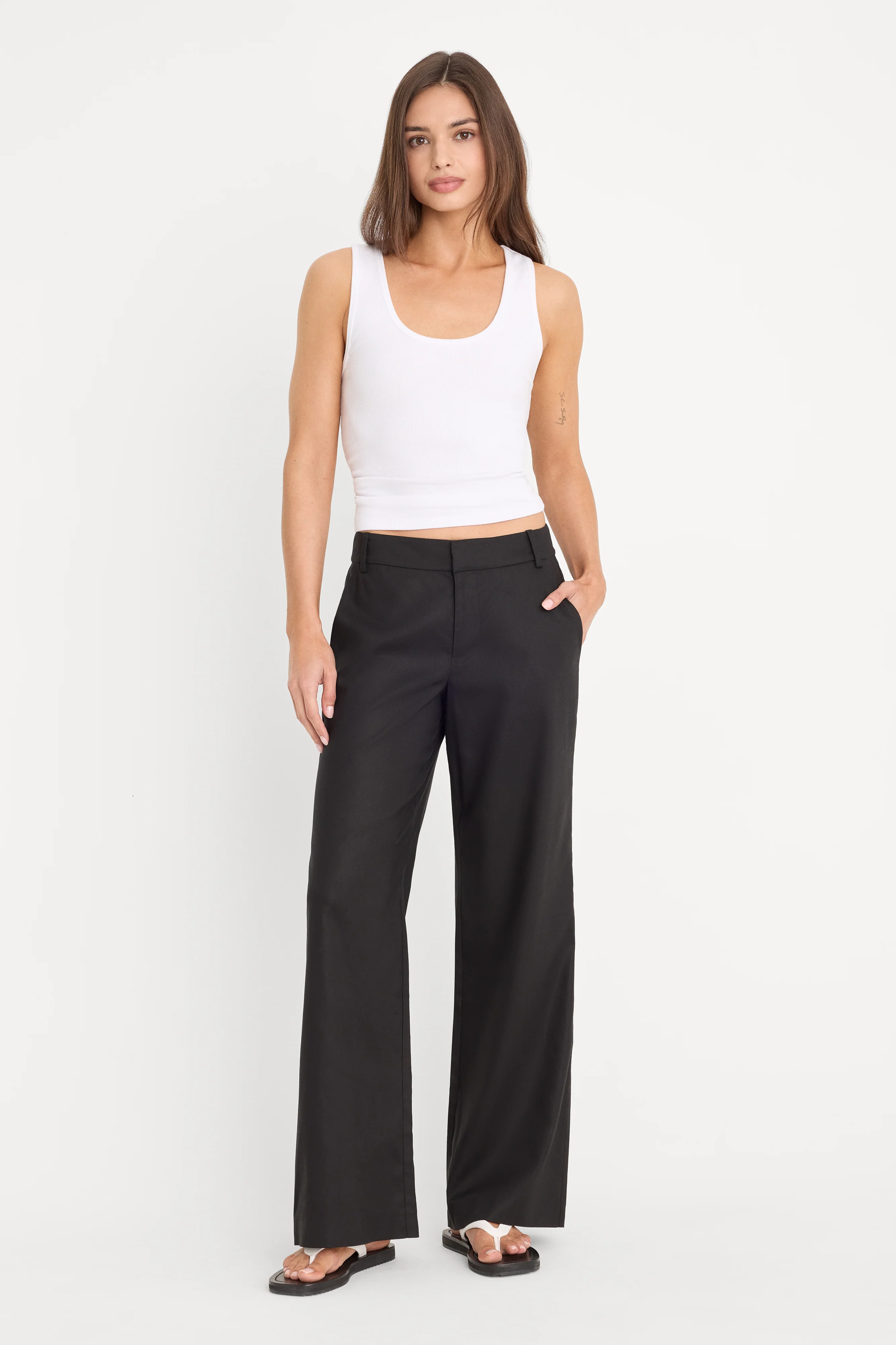 THE WIDE LEG LINEN TROUSER | BLACK