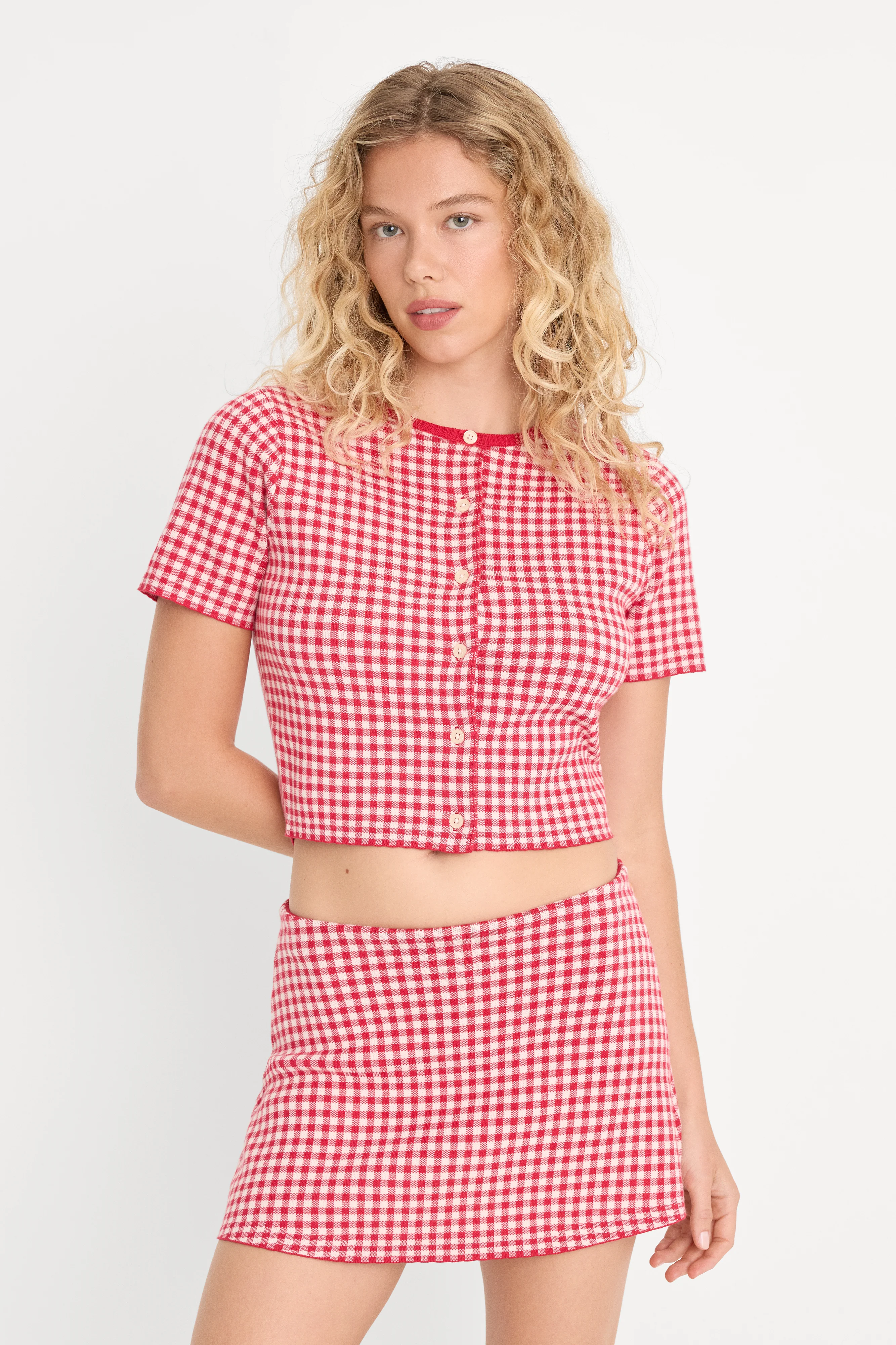 THE KEEPSAKE CARDIGAN | CHERRY GINGHAM