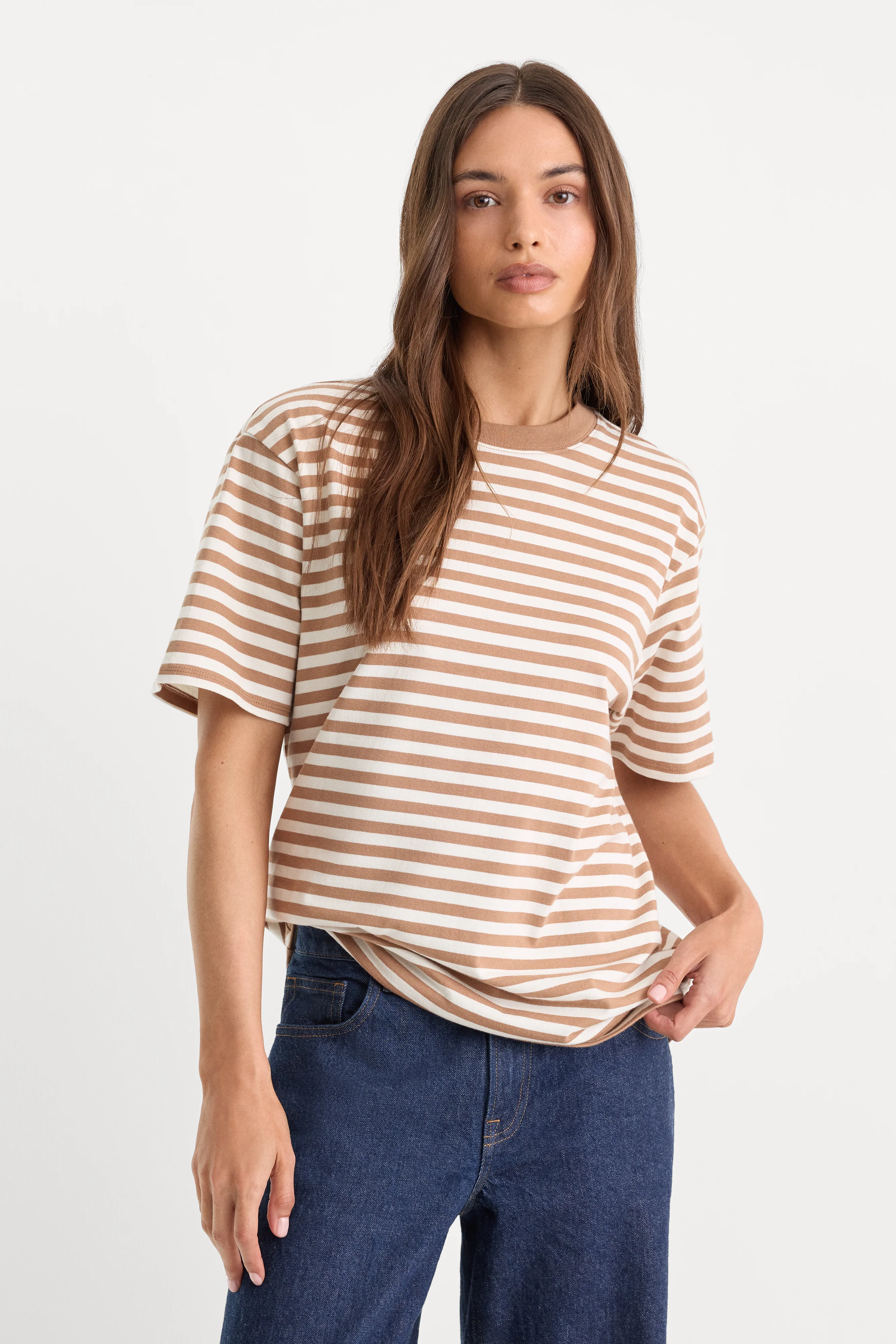 THE OVERSIZED TEE | CLEAN STRIPE HEARTH