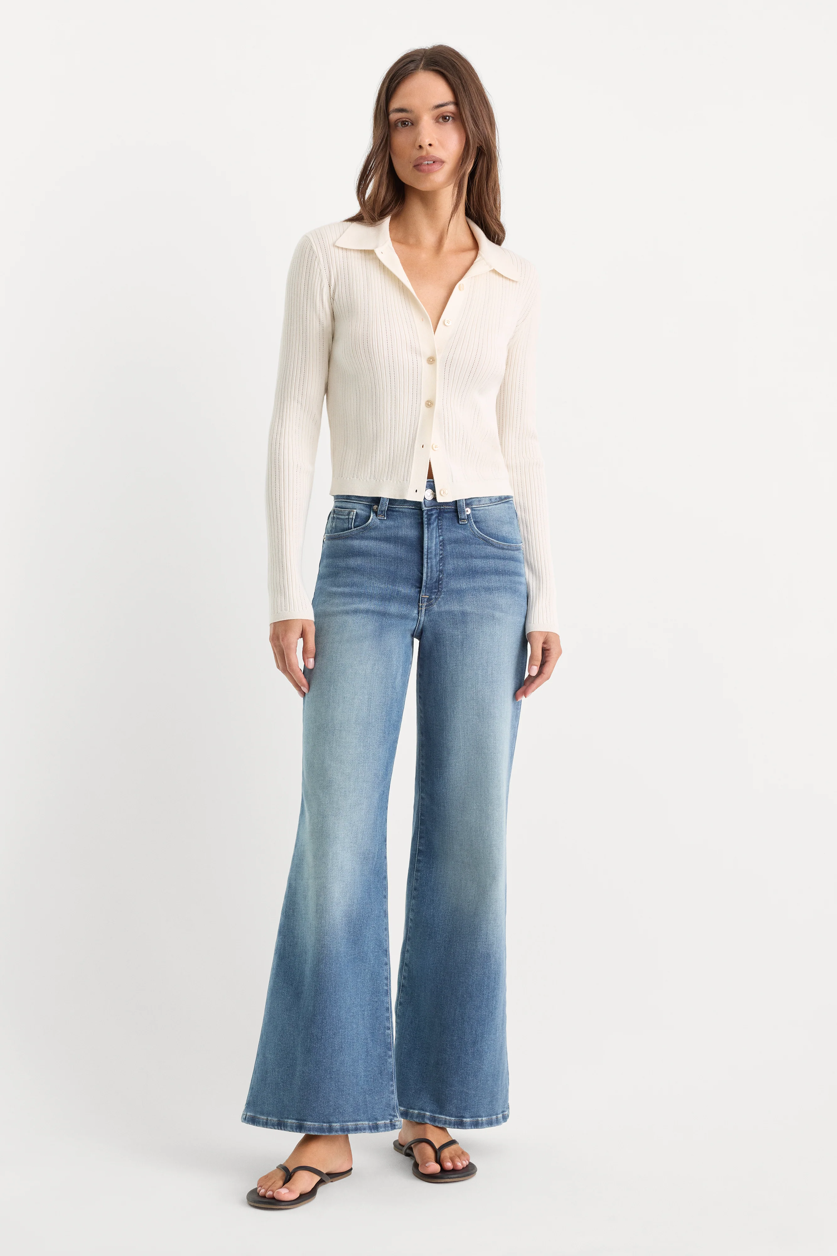 SOFT TECH GOOD WAIST PALAZZO ANKLE JEANS | INDIGO1238