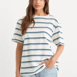 THE OVERSIZED TEE | HARBOR STRIPE CLOUD WHITE