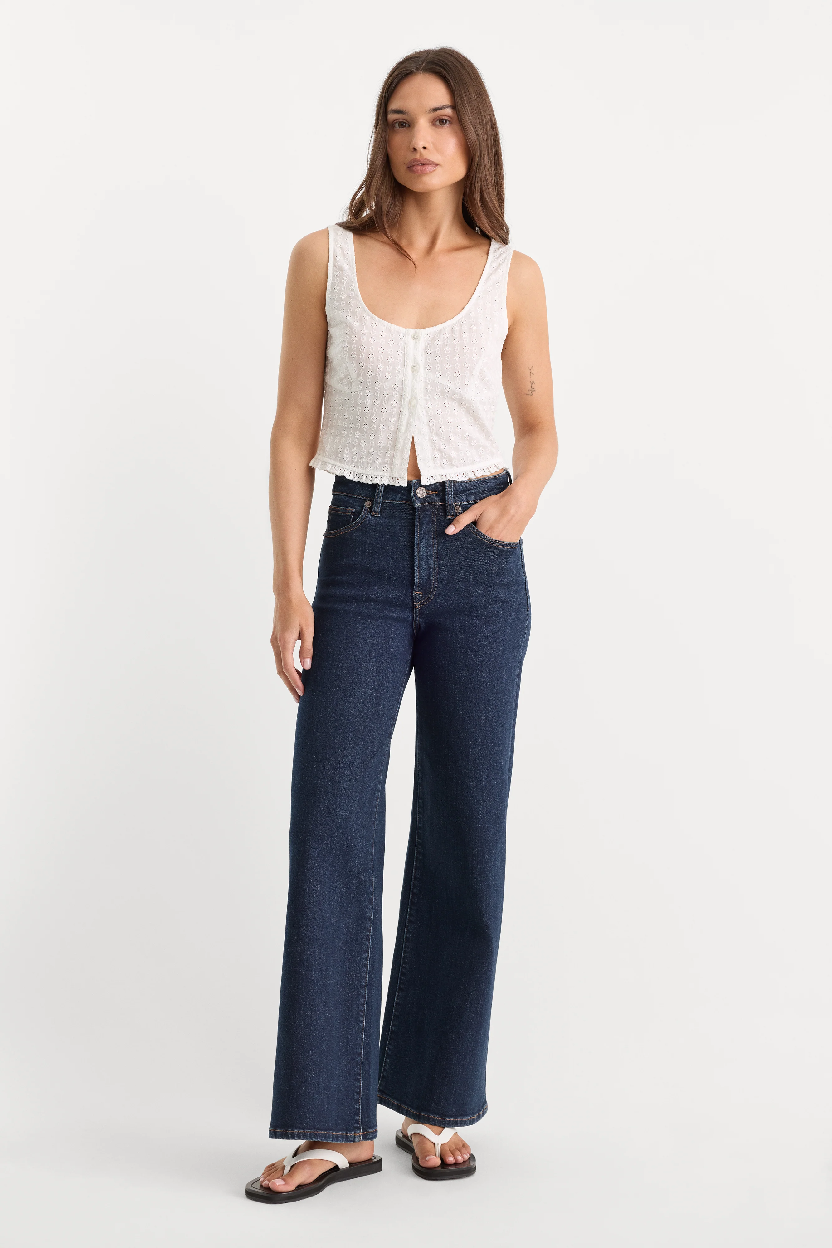 GOOD WAIST PALAZZO ANKLE JEANS | INDIGO1231