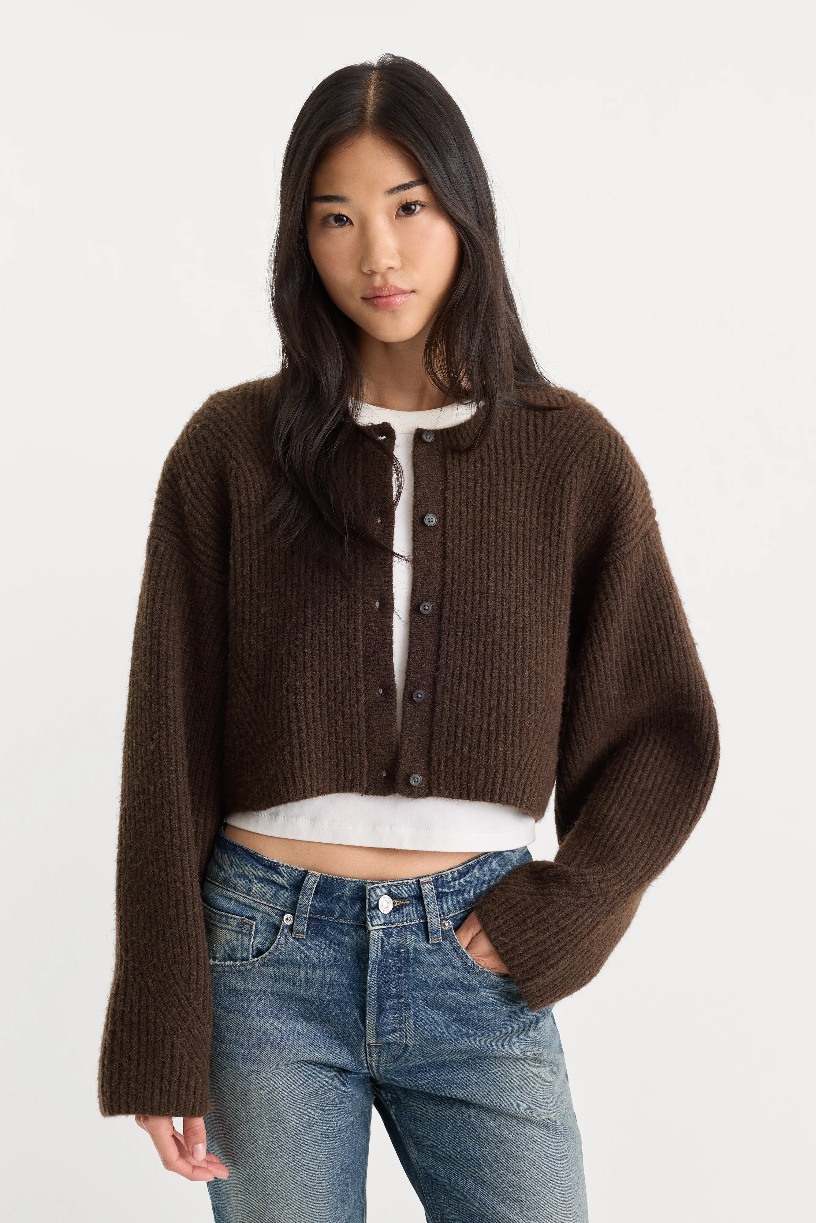 THE CHUNKY KNIT CARDIGAN | ESPRESSO