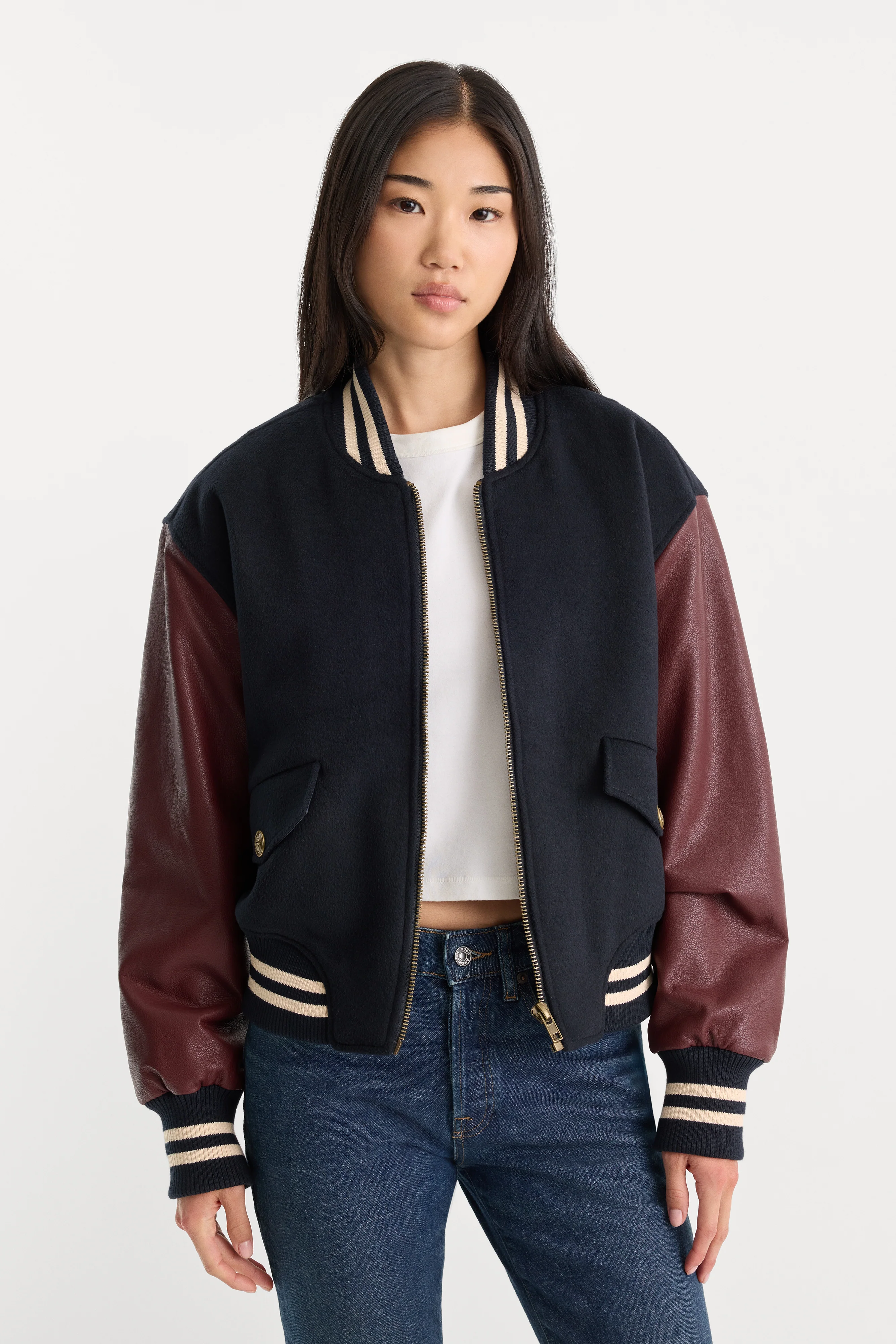THE TEAM VARSITY JACKET | NEW NAVY002