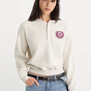 THE BRUSHED FLEECE HENLEY | OATMEAL