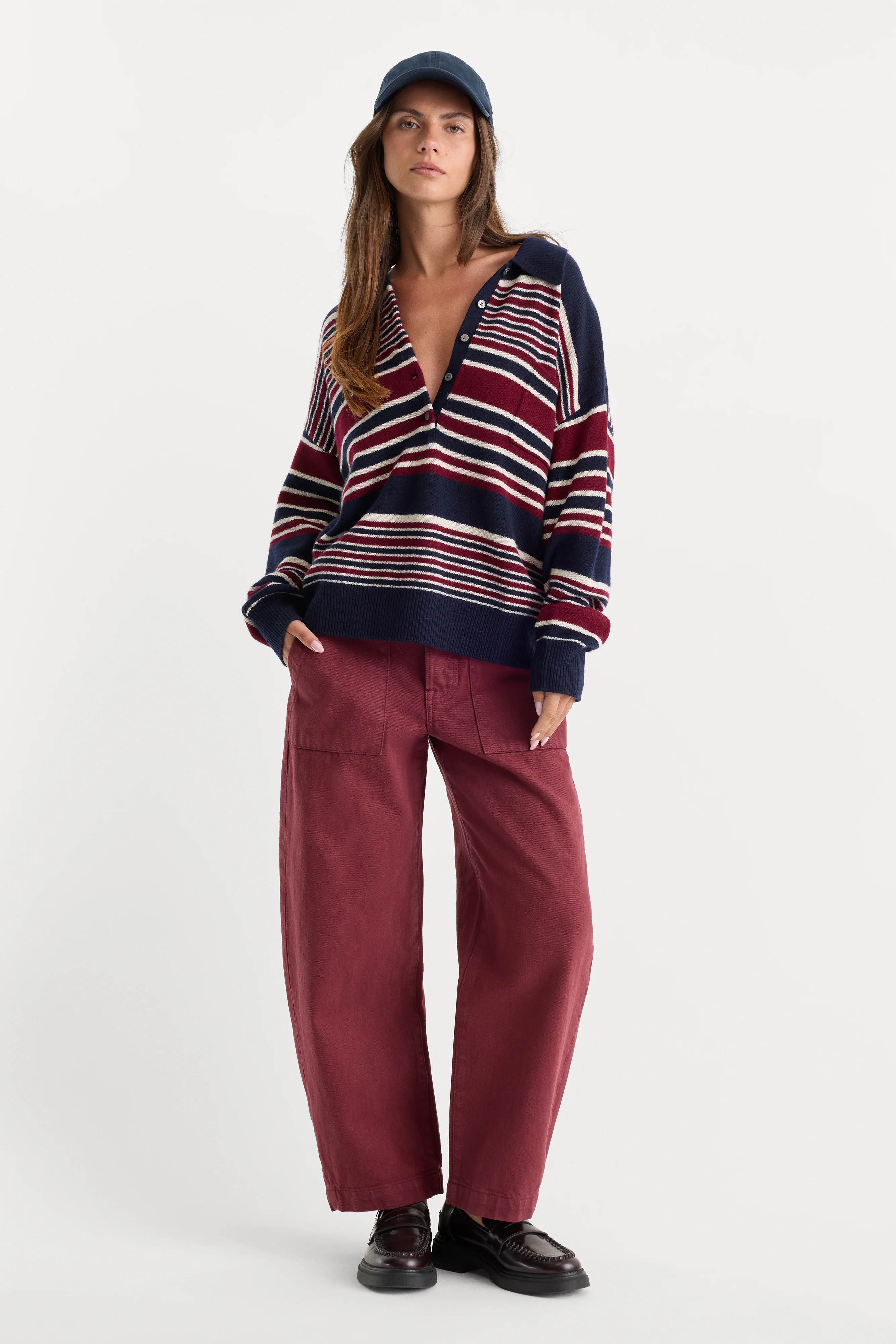 VINTAGE BARREL ANKLE JEANS | BERRY NOIR