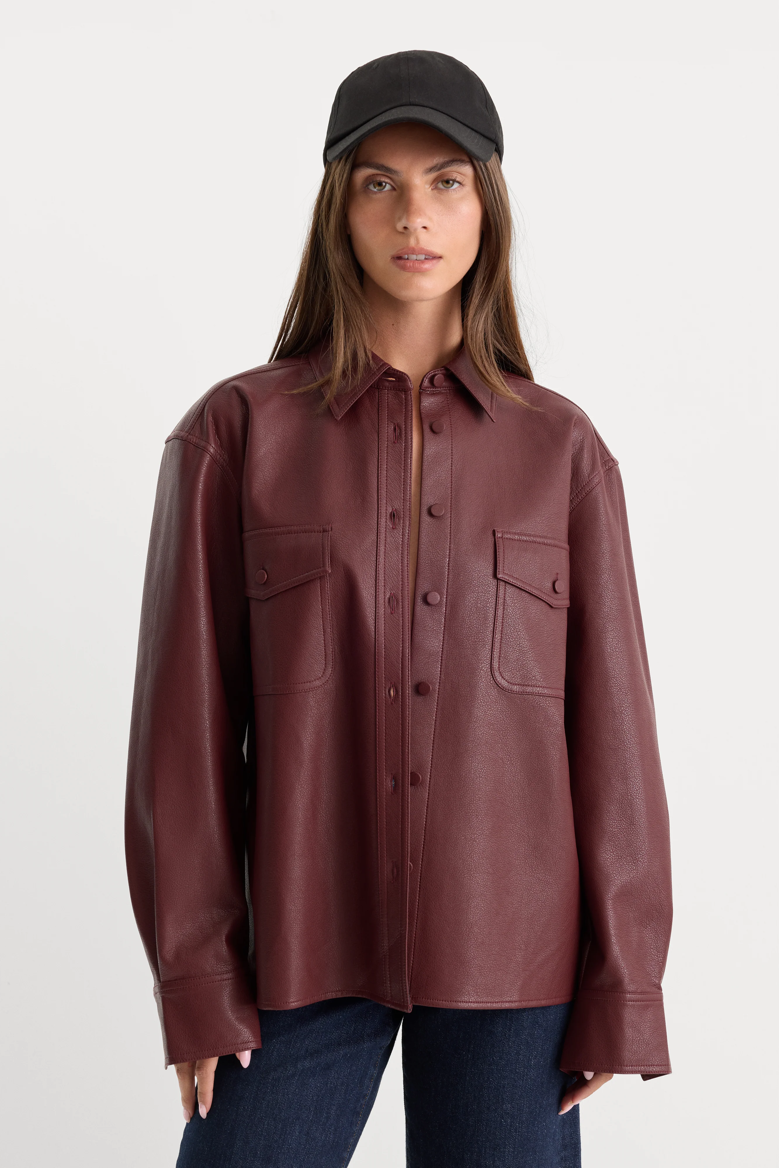 THE BETTER THAN LEATHER CLASSIC SHIRT | BERRY NOIR