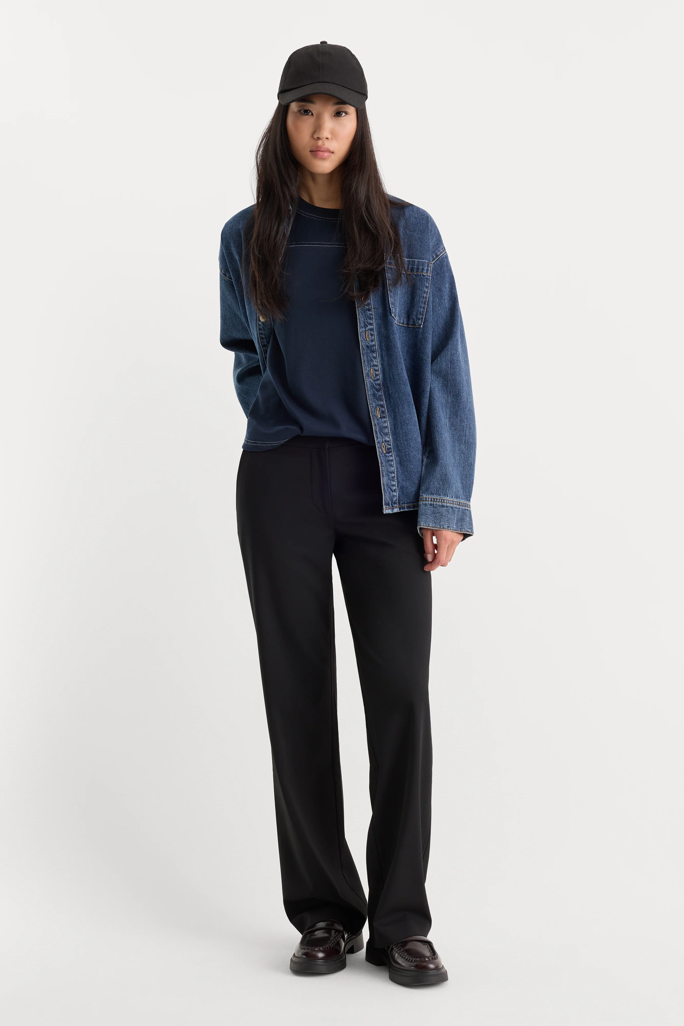 THE LOW RISE STRAIGHT LEG TROUSER | BLACK001