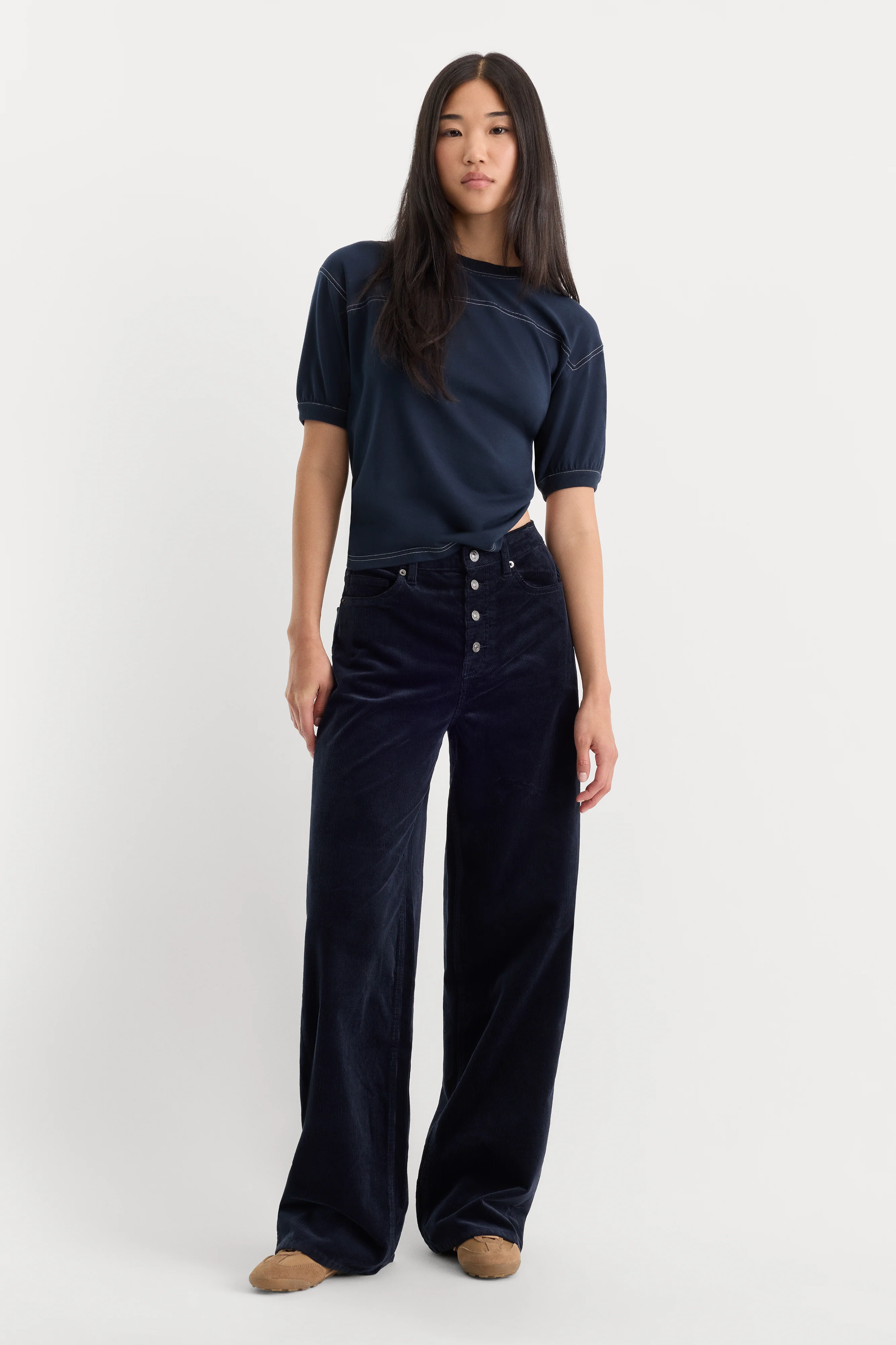 VINTAGE WIDE CORDUROY PANT | NEW NAVY002