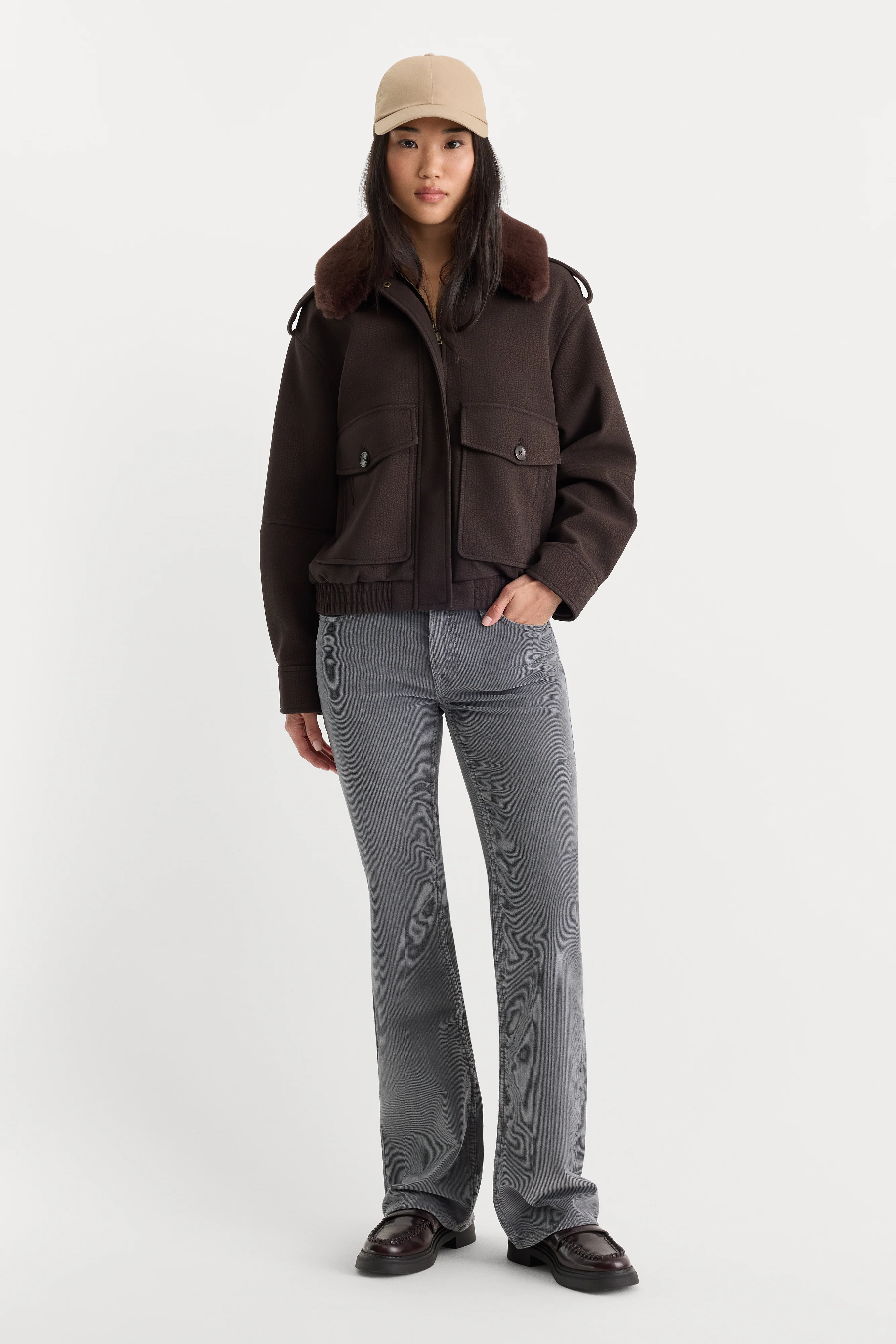 VINTAGE LOW RISE BOOTCUT CORDUROY PANT | WASHED SLATE