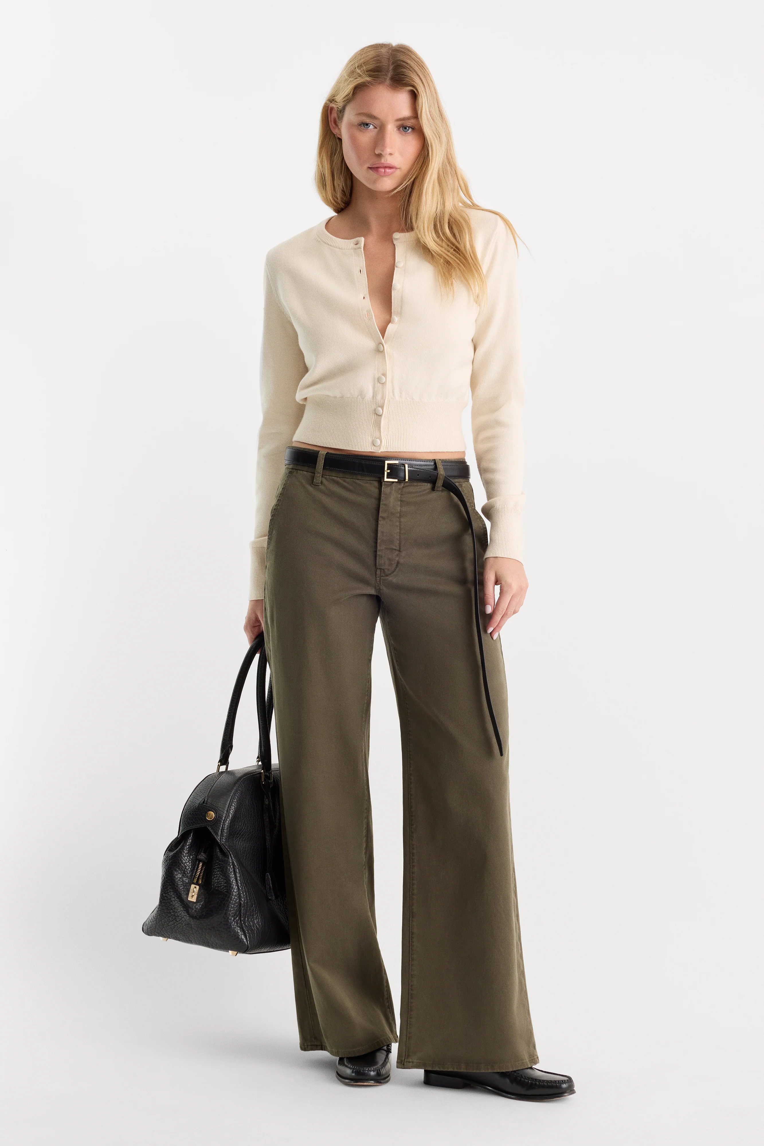 LOW SLUNG BAGGY TROUSER | WASHED FATIGUE GREEN