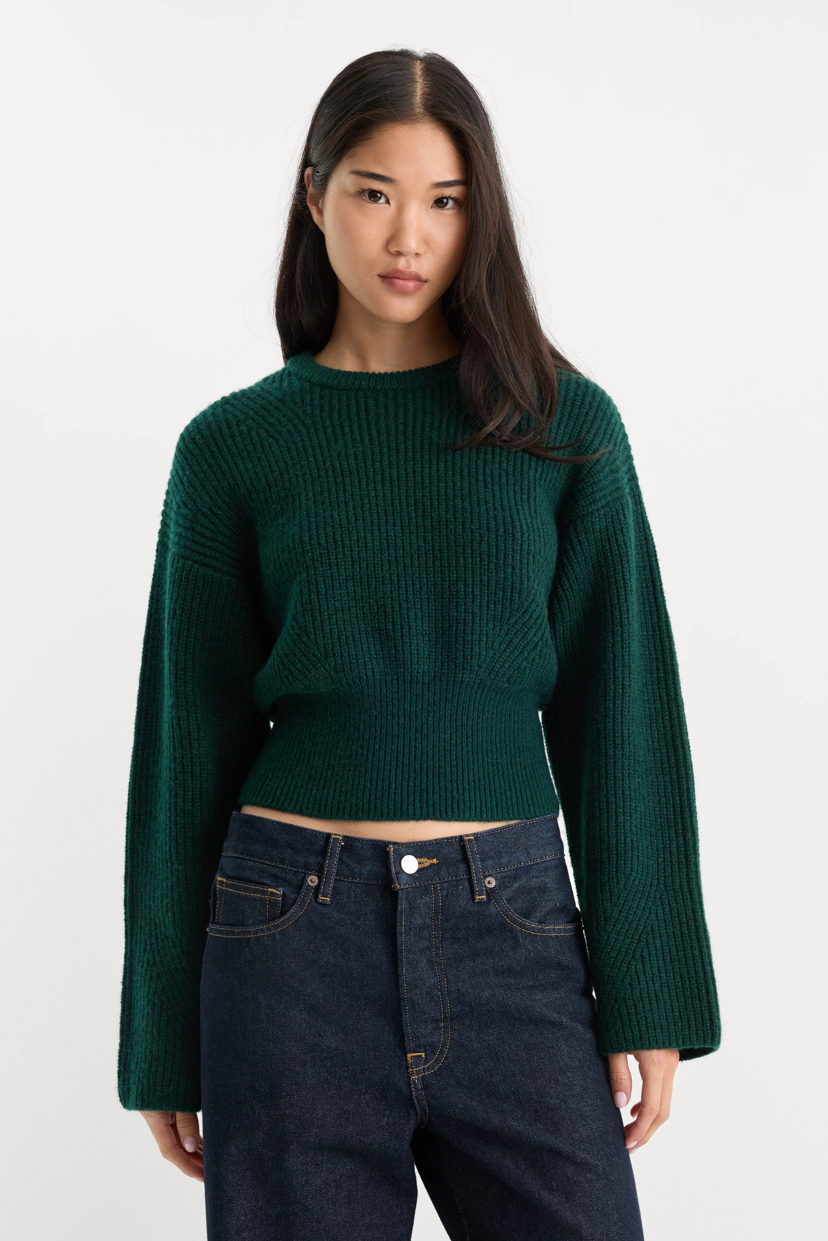 THE CHUNKY KNIT SWEATER | FOREST GREEN
