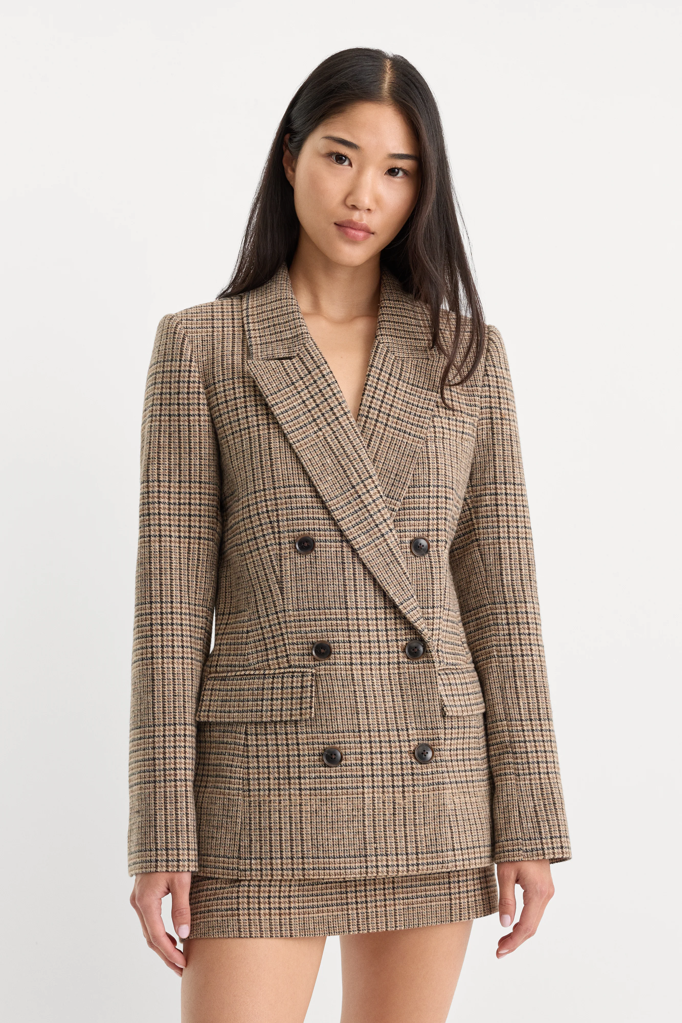 THE DOUBLE BREASTED BLAZER | BROWN PLAID