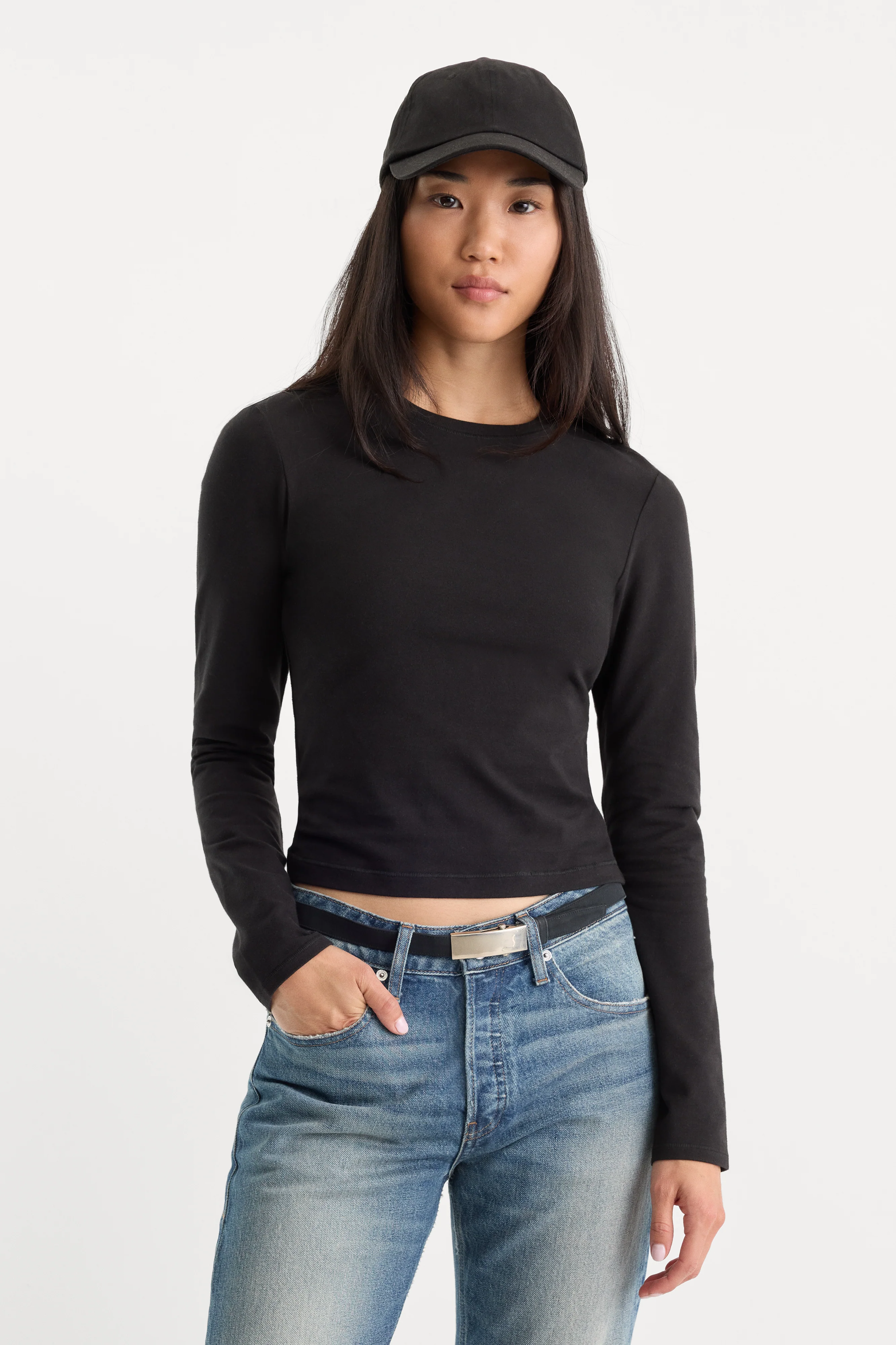 THE LONG SLEEVE BABY TEE | BLACK