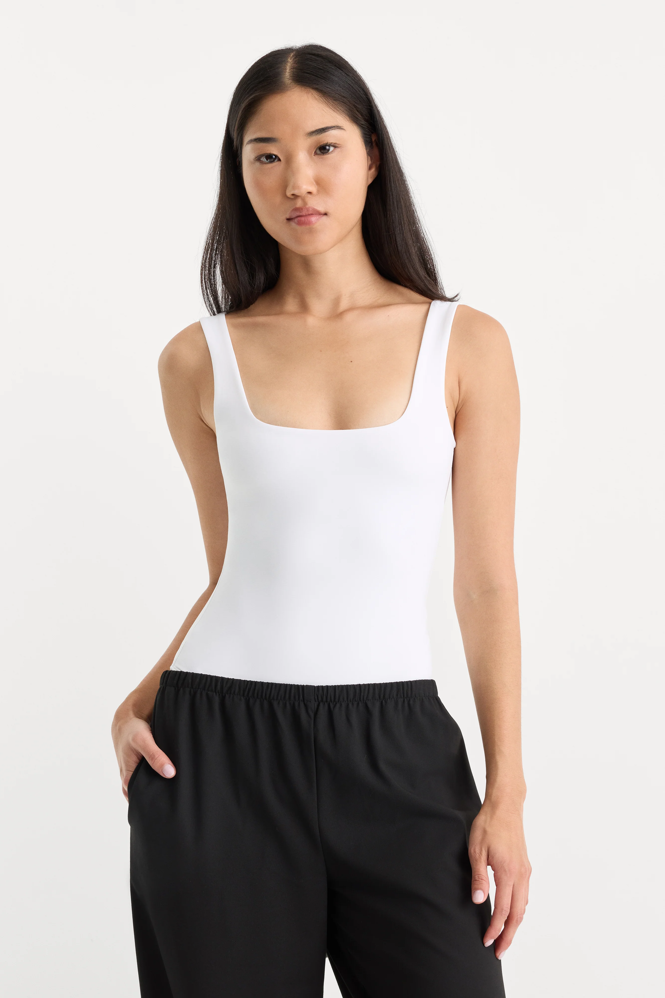 SCULPTING MODERN TANK BODYSUIT | WHITE001