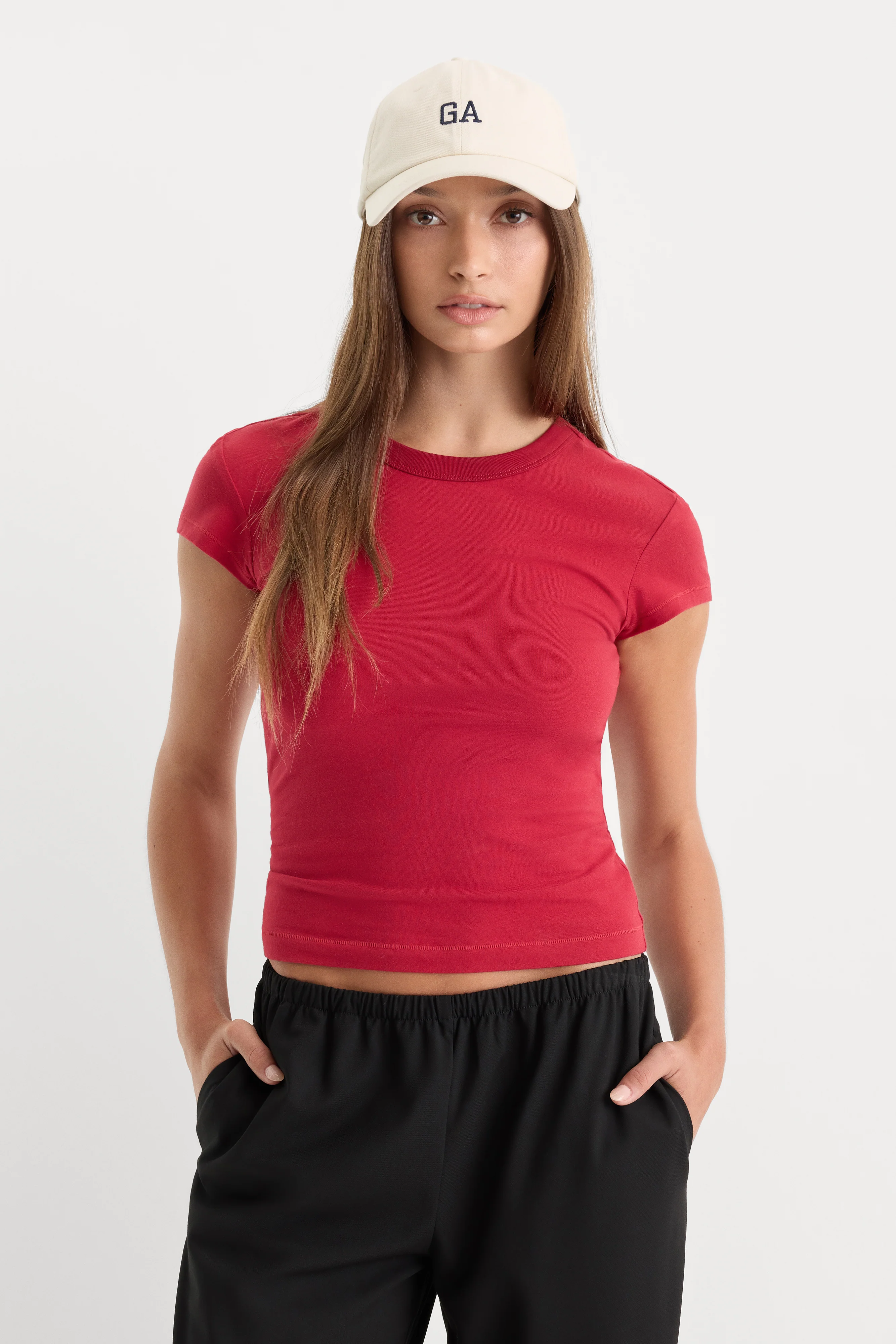 THE CAP SLEEVE TEE | CARMINE