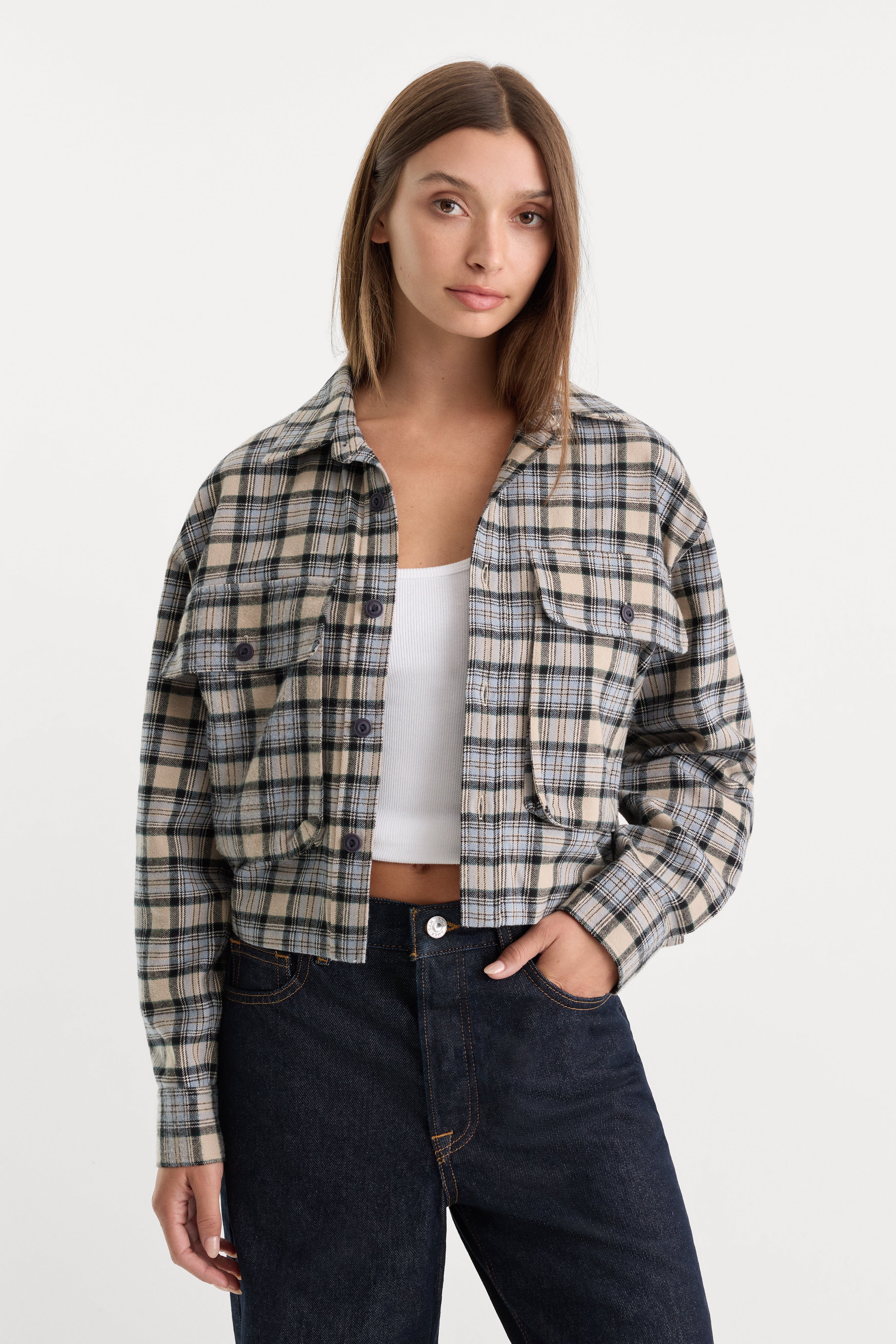 THE PATCH POCKET SHIRT | TAN PLAID