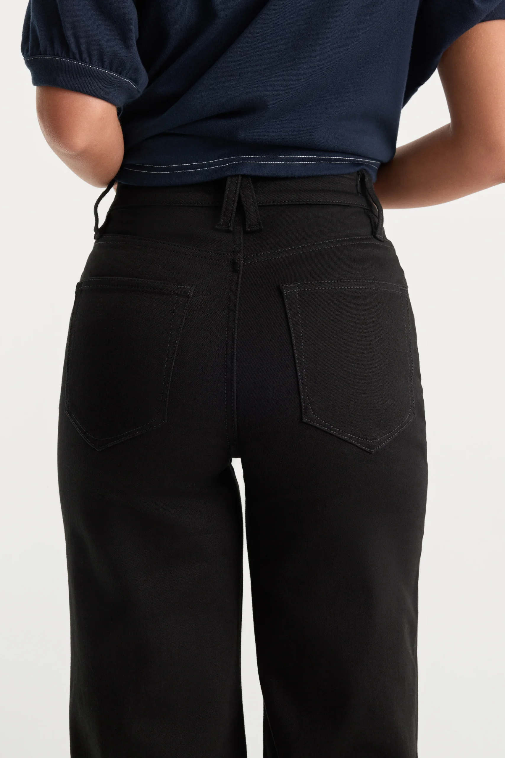 NEVER FADE GOOD WAIST PALAZZO JEANS | BLACK - Image 6