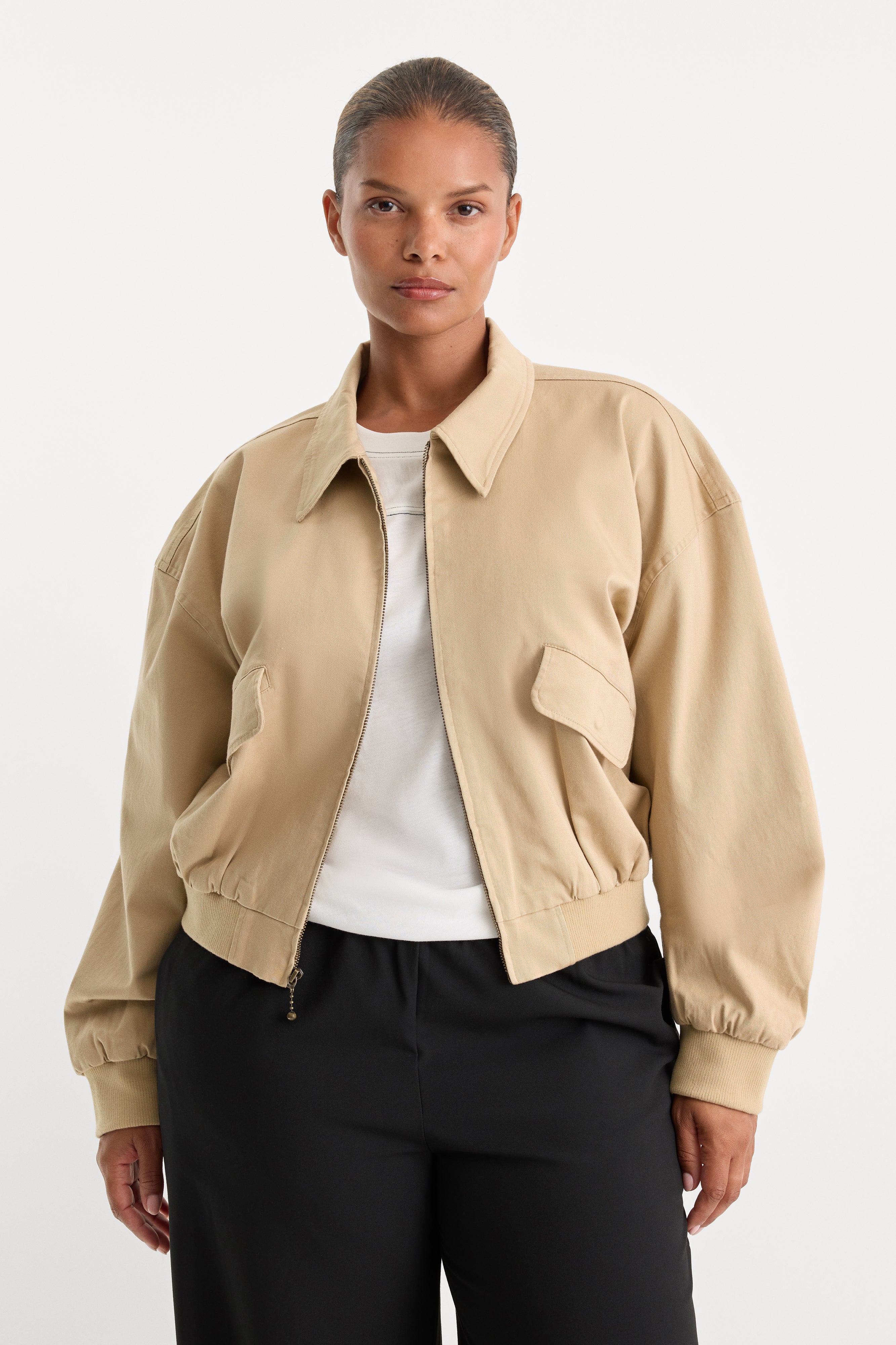 THE TWILL BOMBER JACKET | DUNE MIST