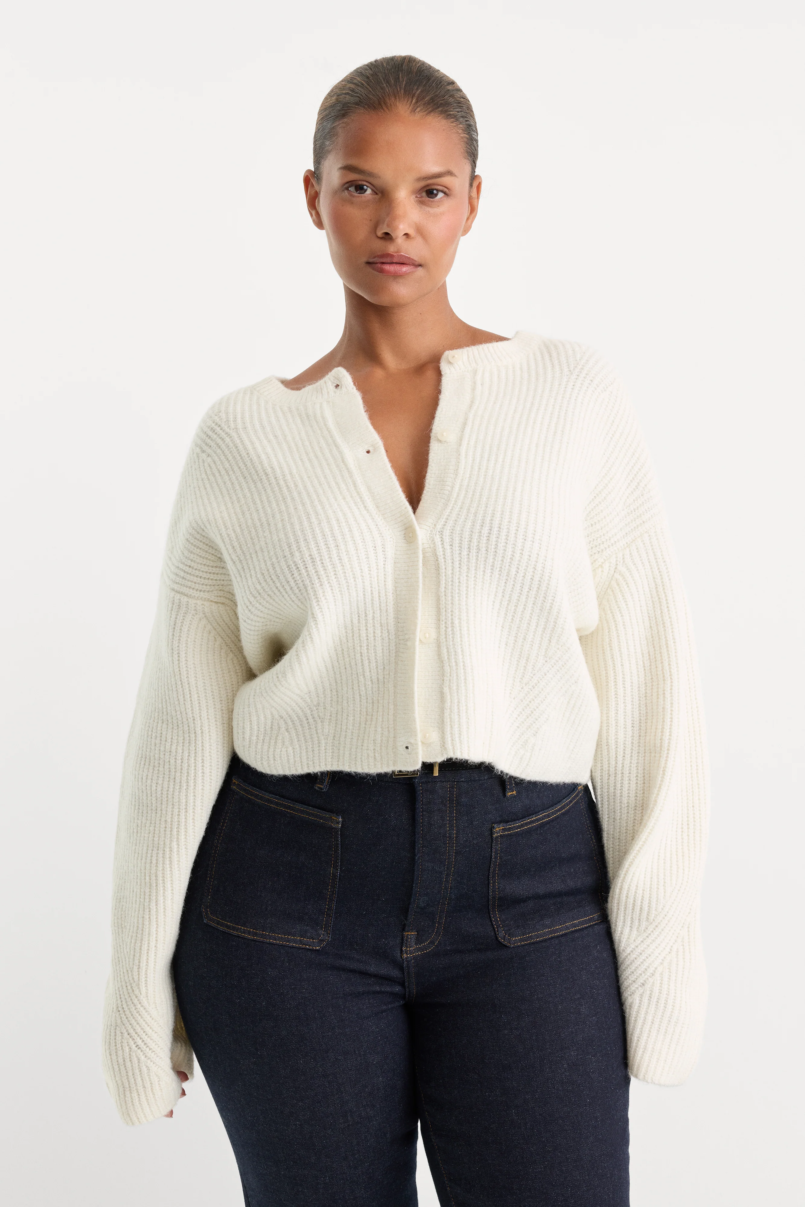 THE CHUNKY KNIT CARDIGAN | CHALK