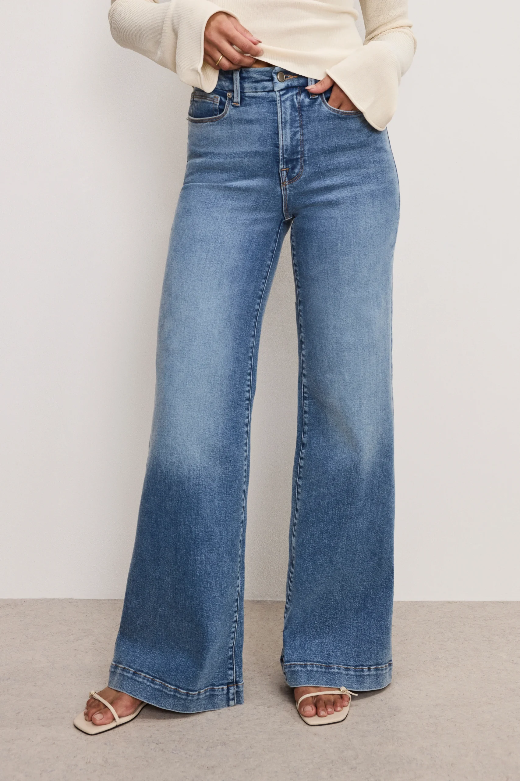 GOOD WAIST PALAZZO COMPRESSION JEANS | INDIGO837 - Image 2