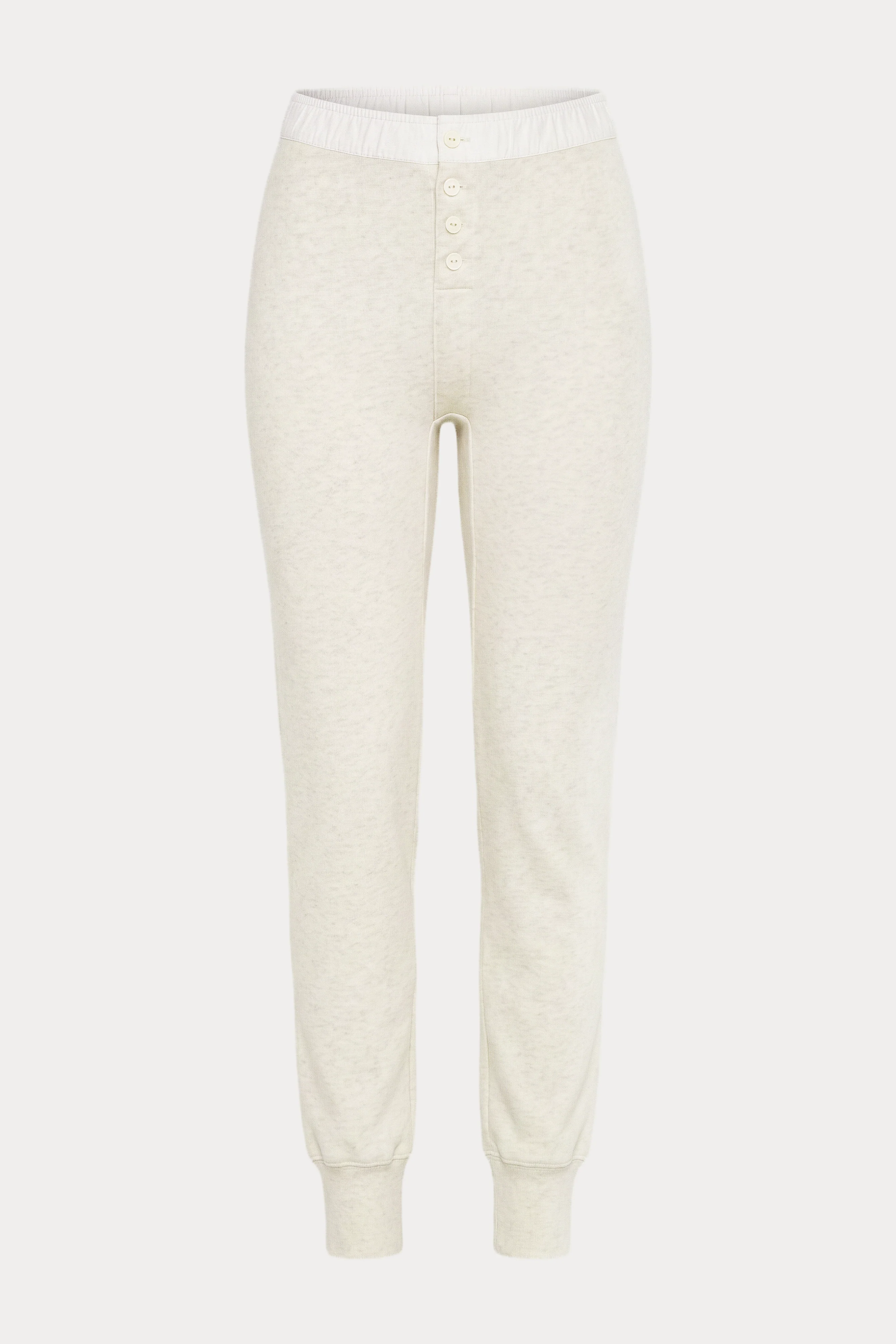 THE FRENCH TERRY BUTTON FRONT LEGGING | OATMEAL HEATHER